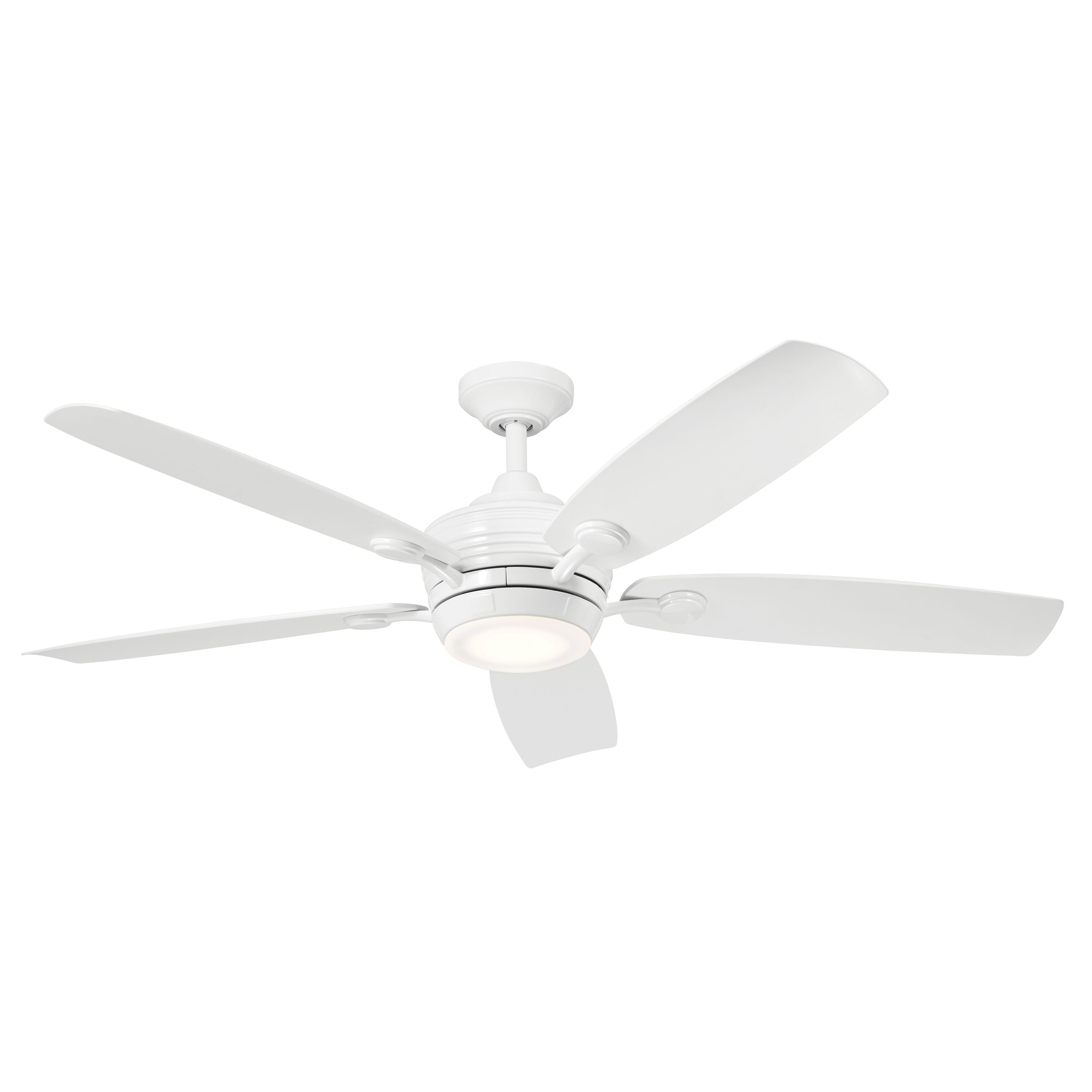 Kichler 310130WH Tranquil 56-in Integrated LED Outdoor White with White Blades Ceiling Fan With Light - Remote Included ( 5 -Blade )