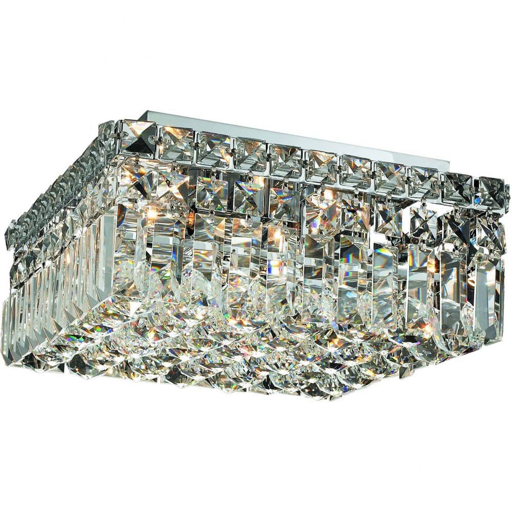 Elegant Lighting A-EL-V2032F12C/RC Maxime 4 - Light Chrome Steel Flush Mount Light