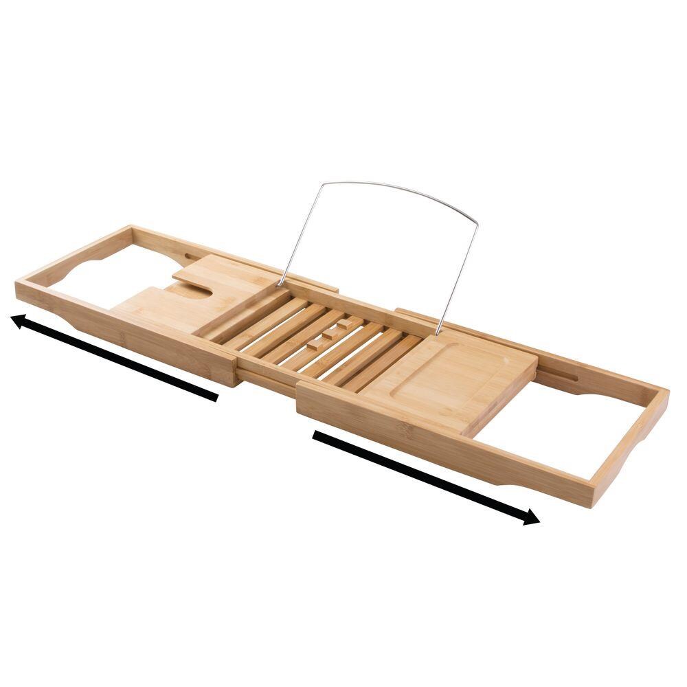 LANGRIA 100% Natural Bamboo Bathtub Caddy Over-the-Tub Tray Organizer - Bed  Bath & Beyond - 30317608