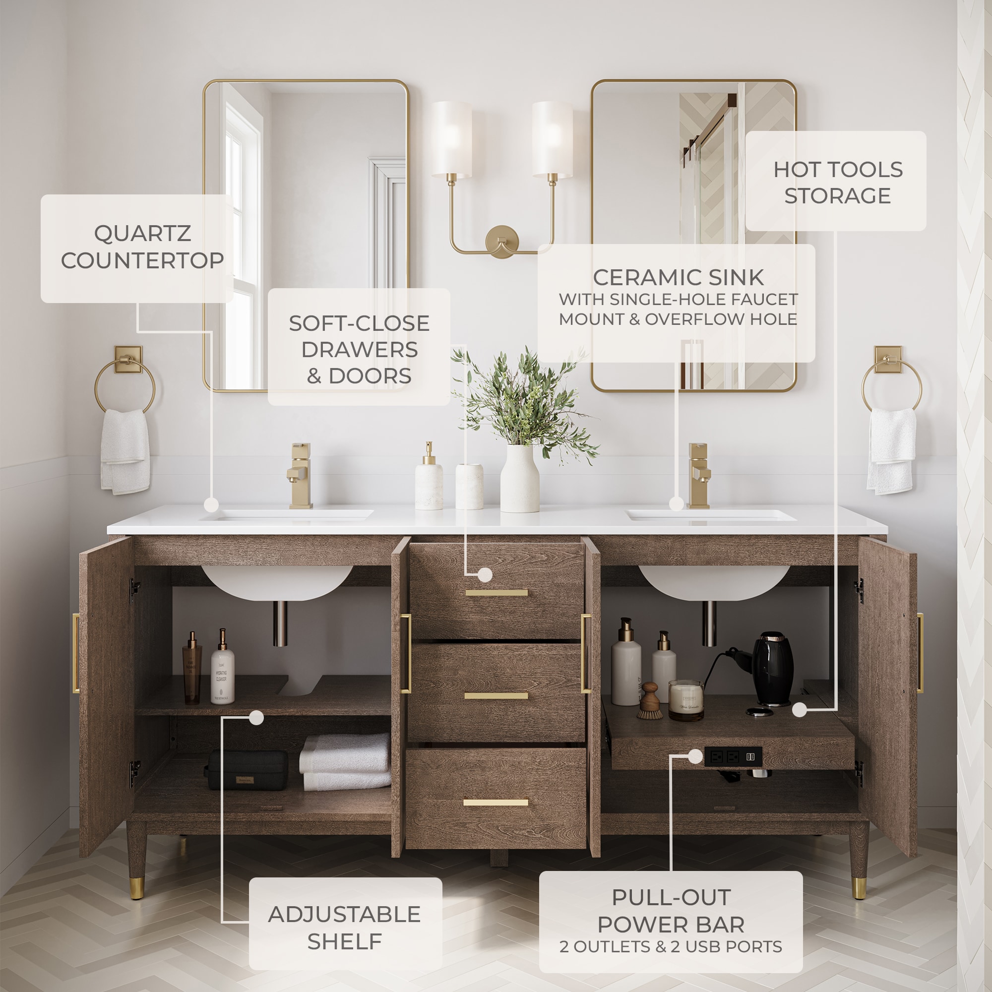 Fresca FCB4472SOAK-CWH-U Bath-Vanity-Combo - View #9
