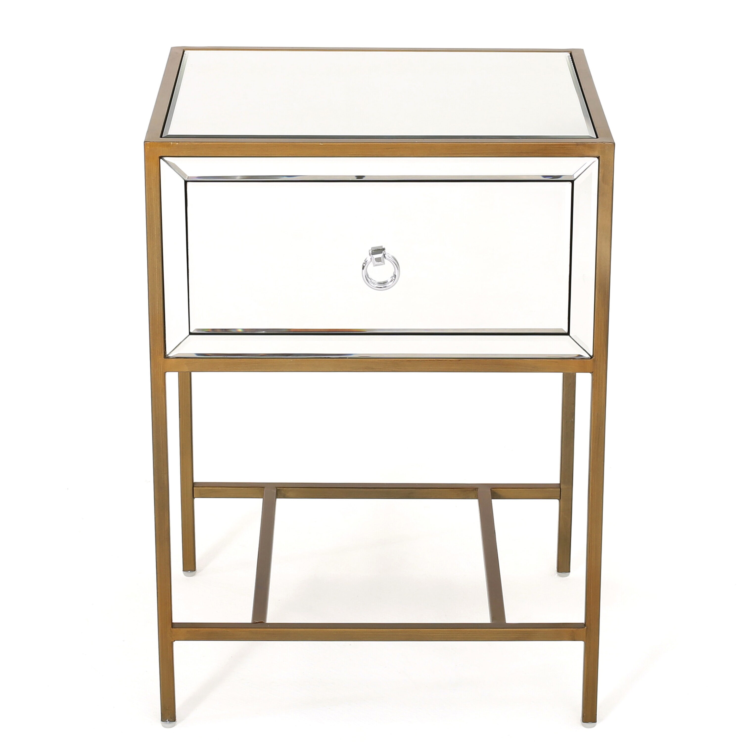 Best Selling Home Decor 298212 Inka 15.75-Inches W x 26.2-Inches H Gold Mirror Rectangular Glam End Table