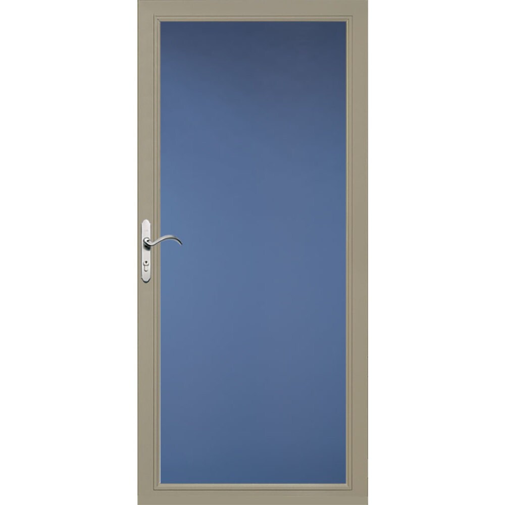 Pella Select Low-E 32-in X 81-in Putty Full-View Aluminum Storm Door At ...