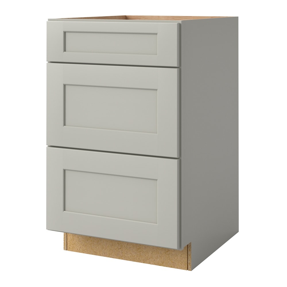 Stonewall 21-in W x 34.5-in H x 24-in D Stone 3-Drawers Base Fully Assembled Cabinet (Flat Panel Style) in Gray | - allen + roth 21210