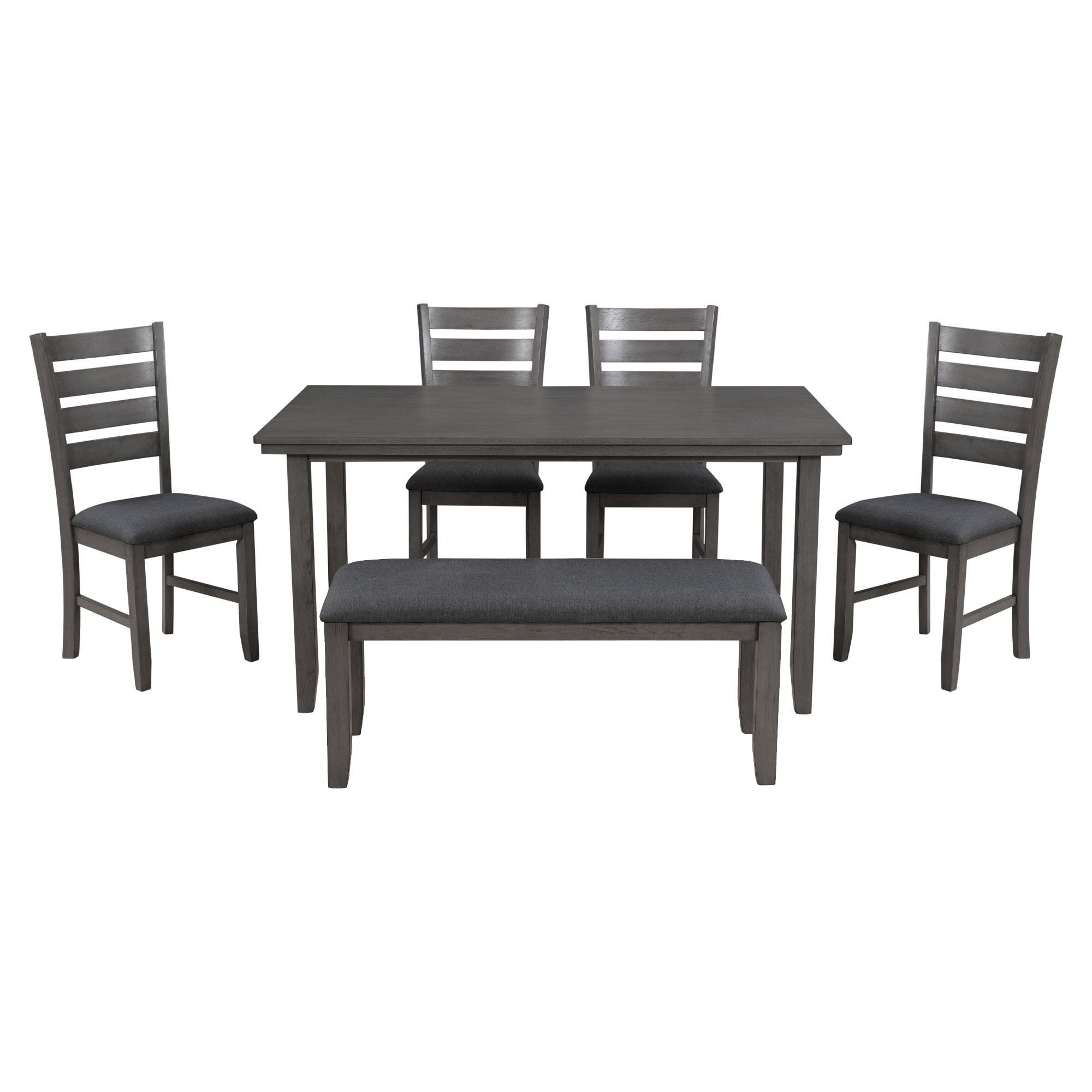 LIVIZA GIZ-TXX052GR Gray Traditional Dining Room Set with Rectangular Table ( Seats 6 )