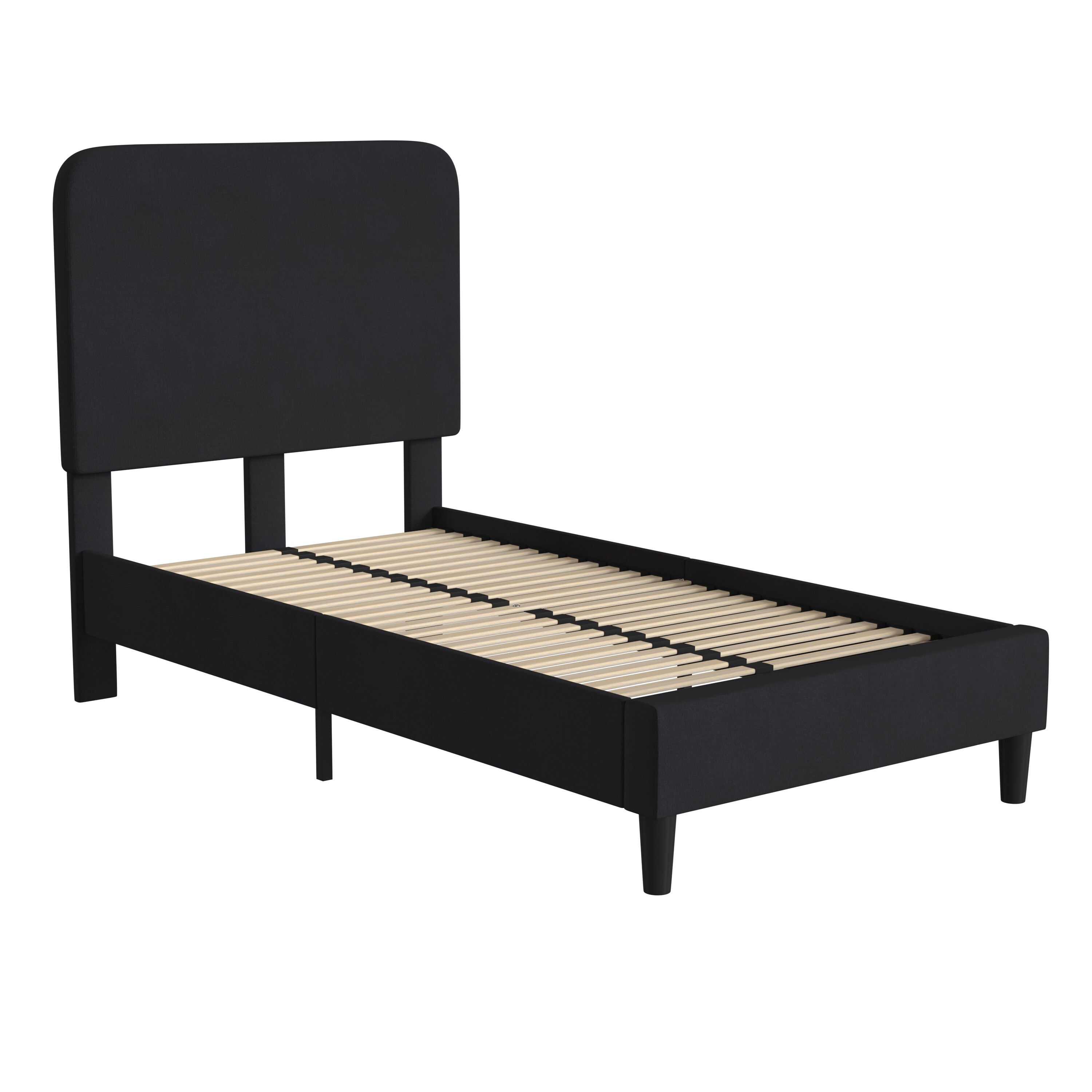 Flash Furniture Addison Charcoal Twin Upholstered Bed Frame in the Beds department at Lowes