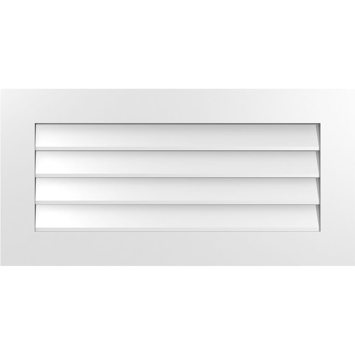 Ekena Millwork GVPVE36X1801SN 36-Inches x 18-Inches Off-white Rectangle PVC Gable Louver Vent