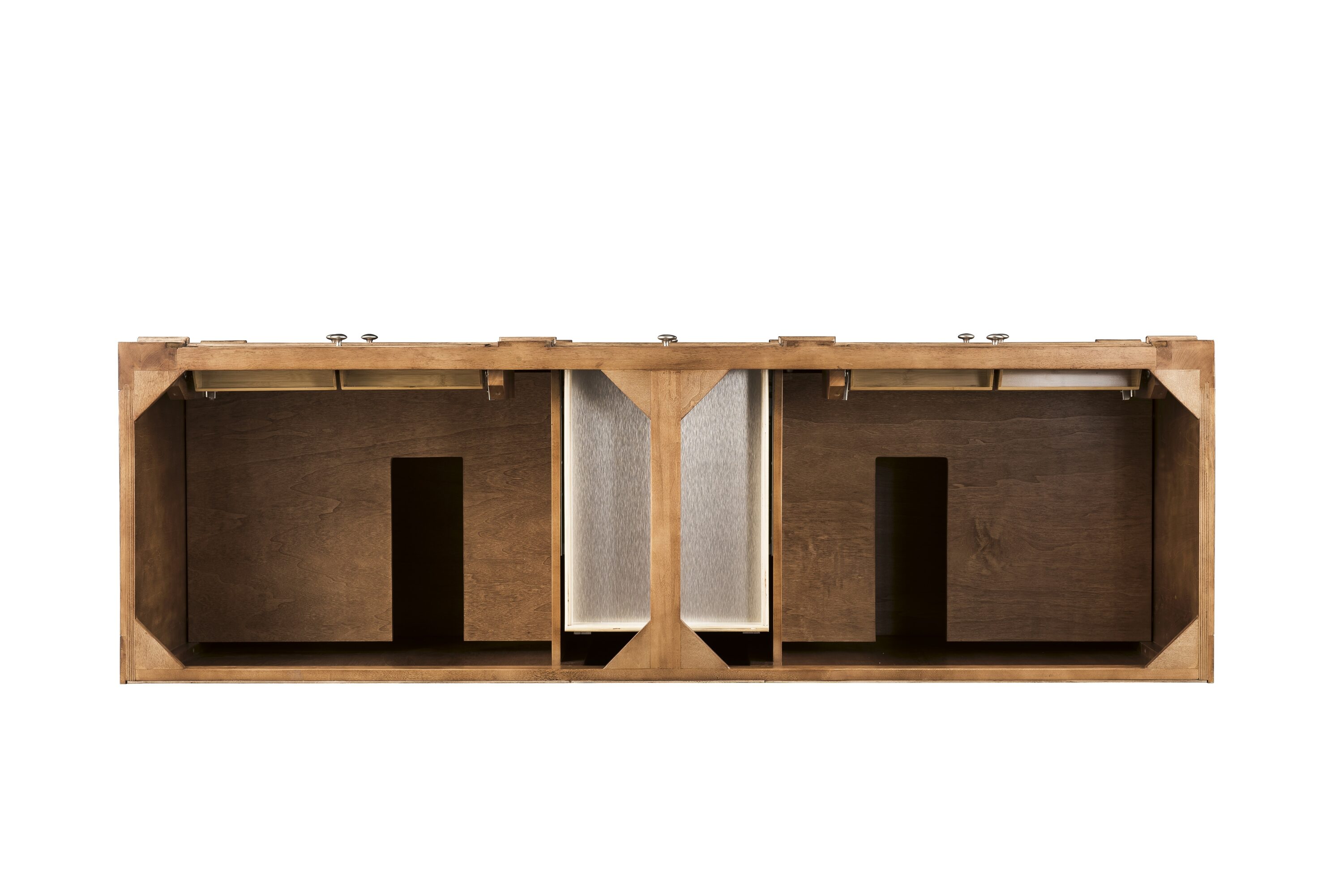Saddle Brown 72" Double Freestanding Bathroom Vanity Base with Veneer