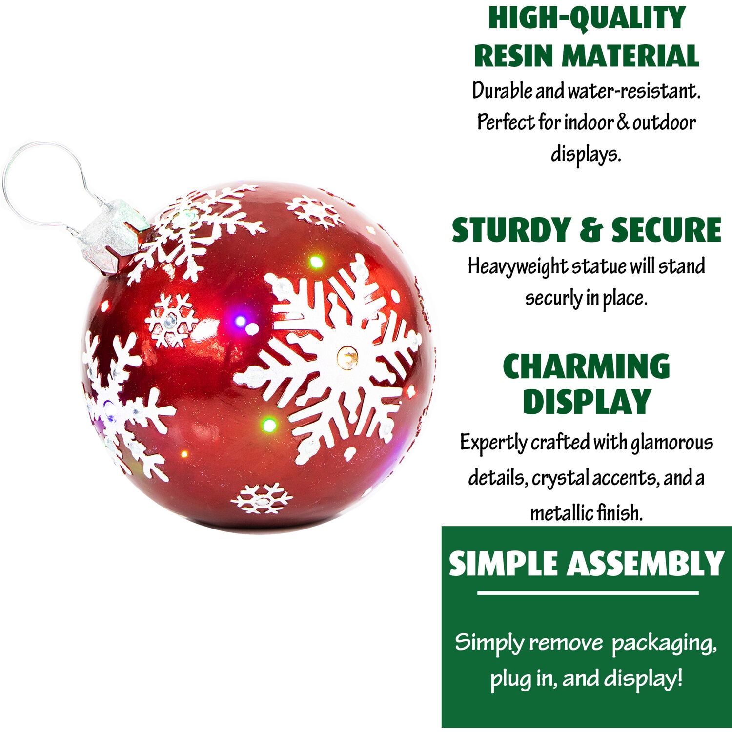 Fraser Hill Farm FFRS018-ORN1-RD Table-Christmas-Decorations - View #2
