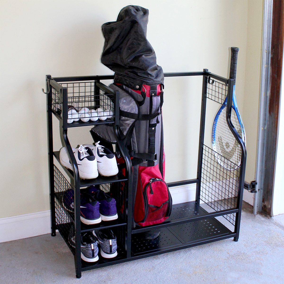 Mythinglogic Golf Storage Garage Organizer, Golf Bag Storage Stand
