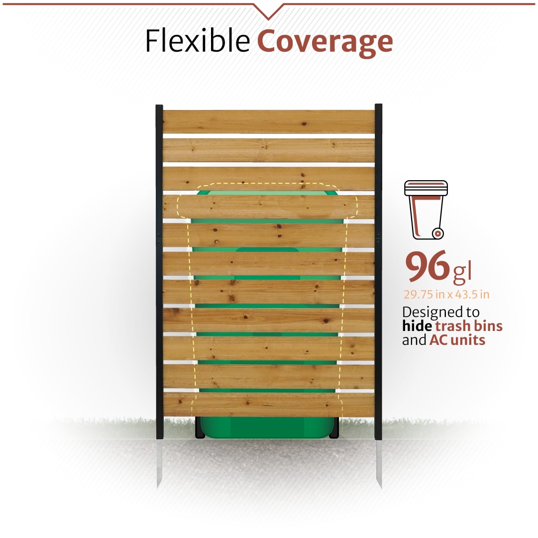 Concord 5ft x 3.2ft Cedar Wood Privacy Screen with Aluminum Posts
