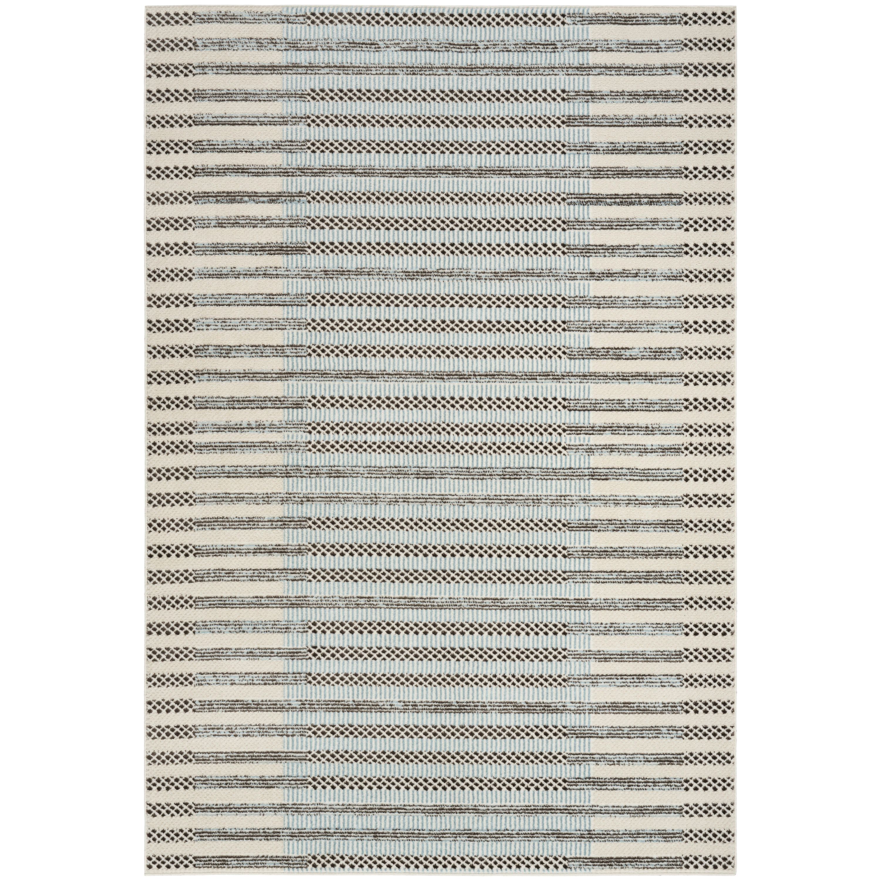  Home Nordic 5 x 7 ft Ivory Blue Indoor Area Rug