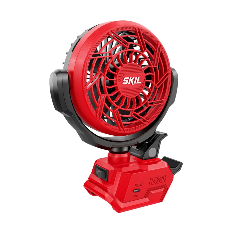 SKIL FN0400D-00 4-in 12 -Volt 2 -Speed Indoor/Outdoor Red Personal Fan