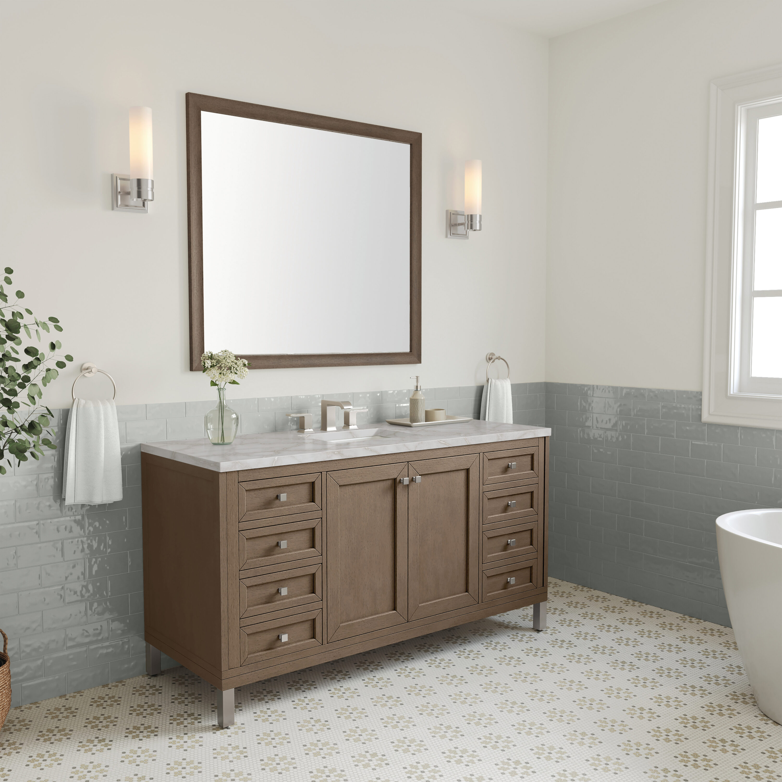 James Martin Vanities 305-V60S-WWW-3VSL Bath-Vanity-Combo - View #3