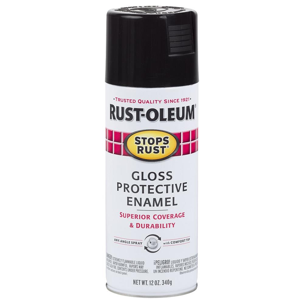 Rust-Oleum Stops Rust Gloss Black Spray Paint (NET WT. 12-oz)