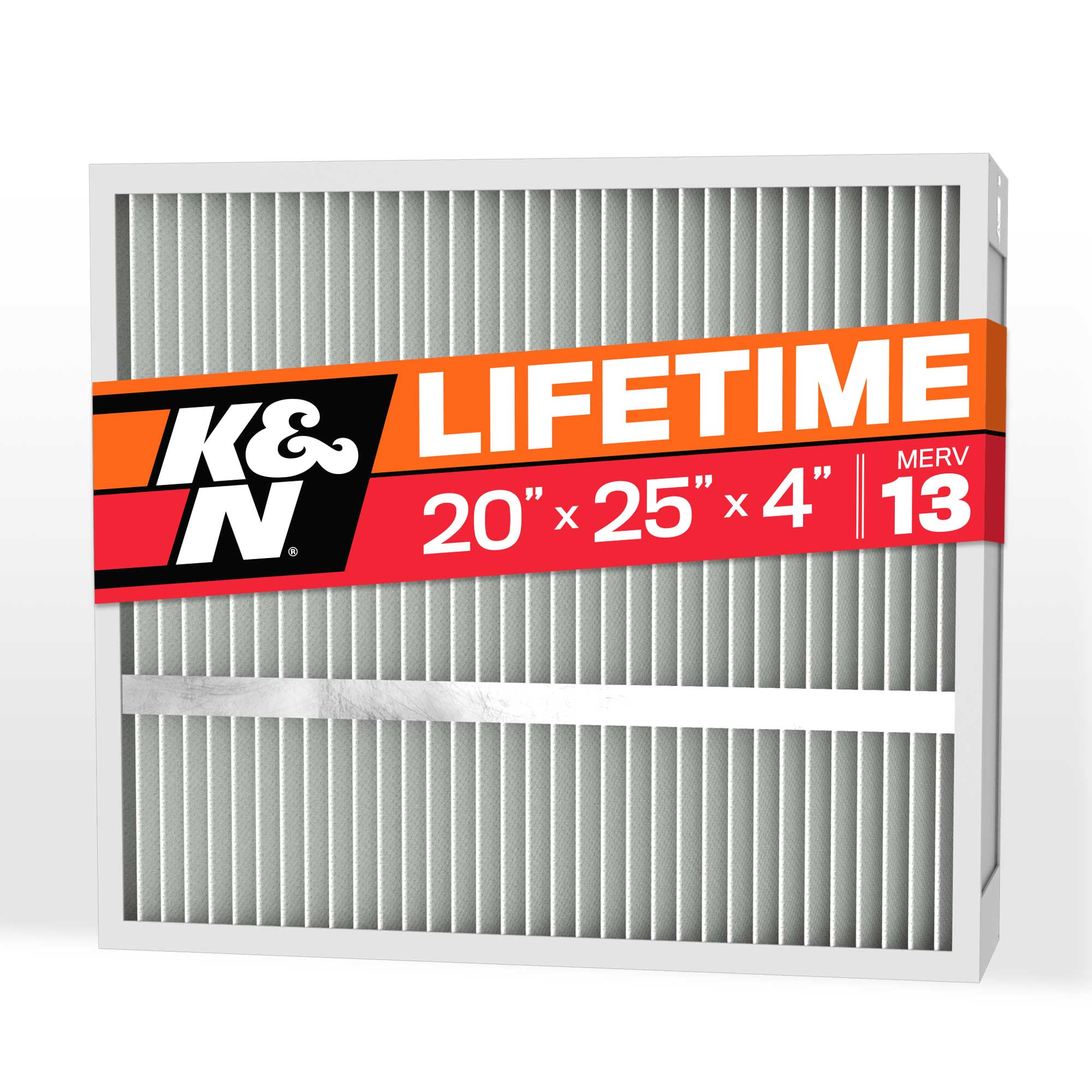 K&N HVC-13-42025 20-in W x 25-in L x 4-in Washable MERV 13 Pleated Air Filter