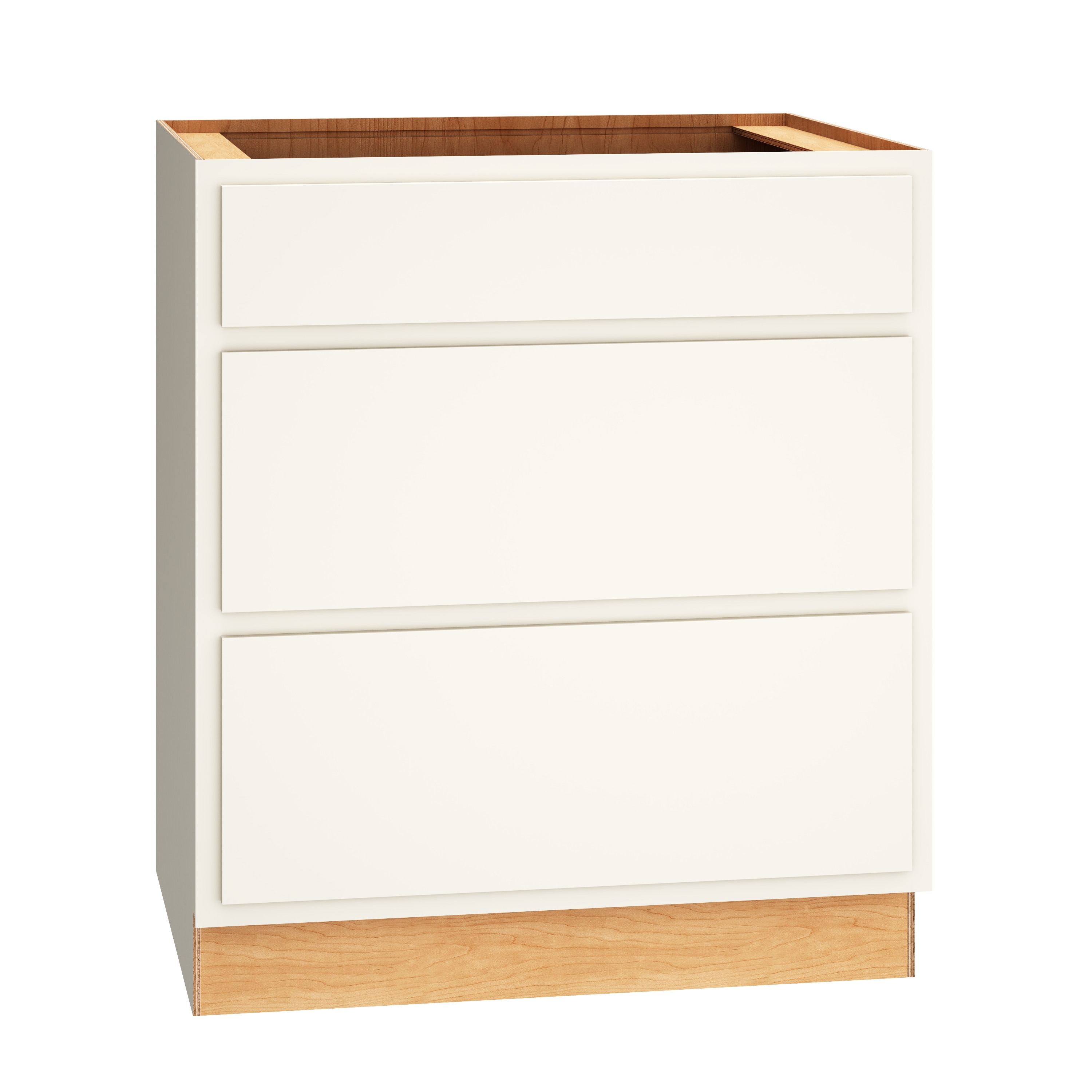 Diamond Express 321 3DB30 Jamestown 30-in W x 34.5-in H x 24-in D White Partial Overlay 3 -Drawers Drawer Base Fully assembled Plywood Cabinet (Recessed Panel Shaker)