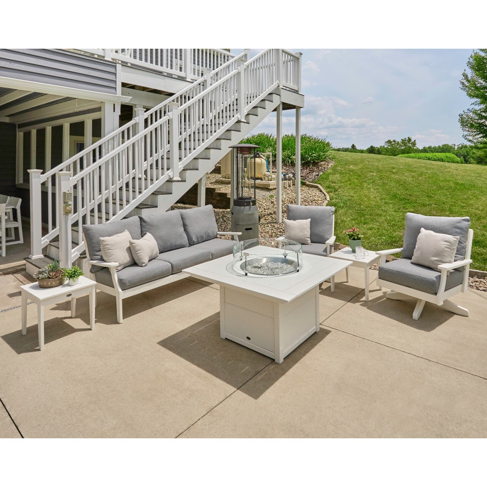 Grey and Black Three-Seat Outdoor Sofa with Cushions