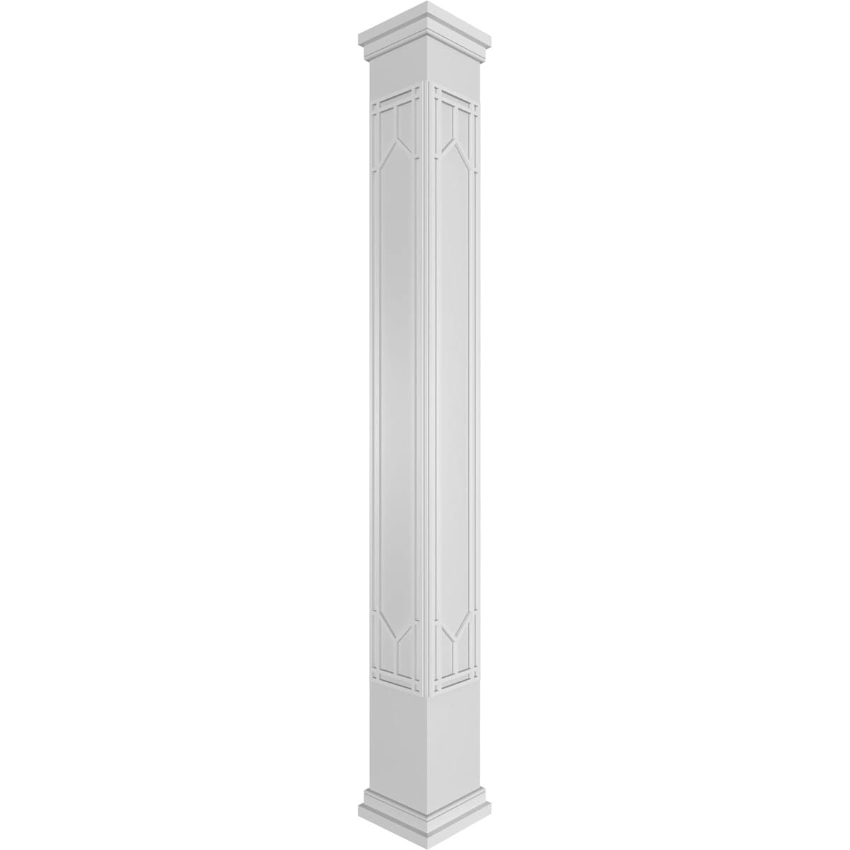 Ekena Millwork CC0808ENSHKPRPR Shaker Fretwork 8-Inches L x 8-Feet Unfinished PVC Column Wrap