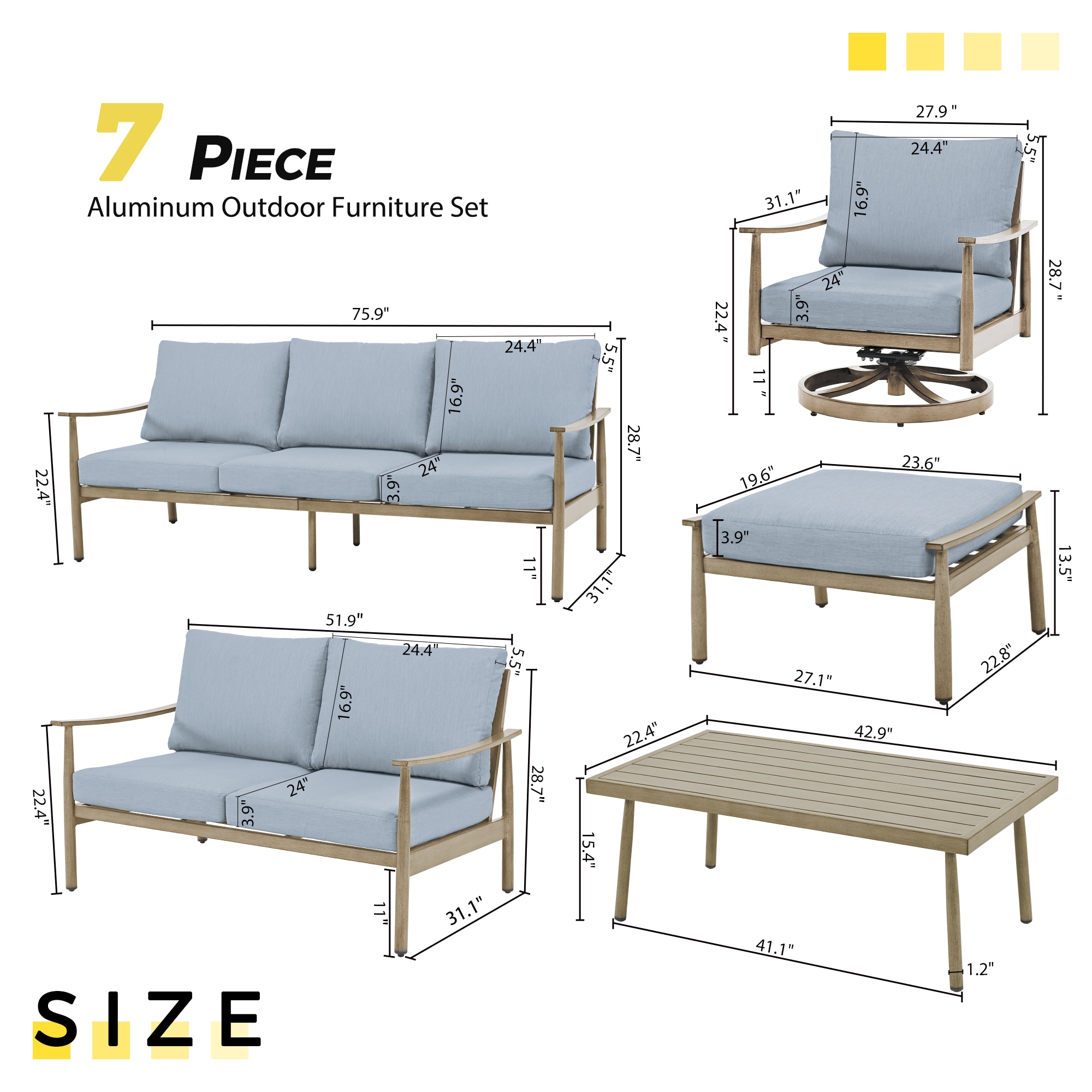  CP-SF7-ZL-B6-WL2 Patio-Conversation-Sets - View #2