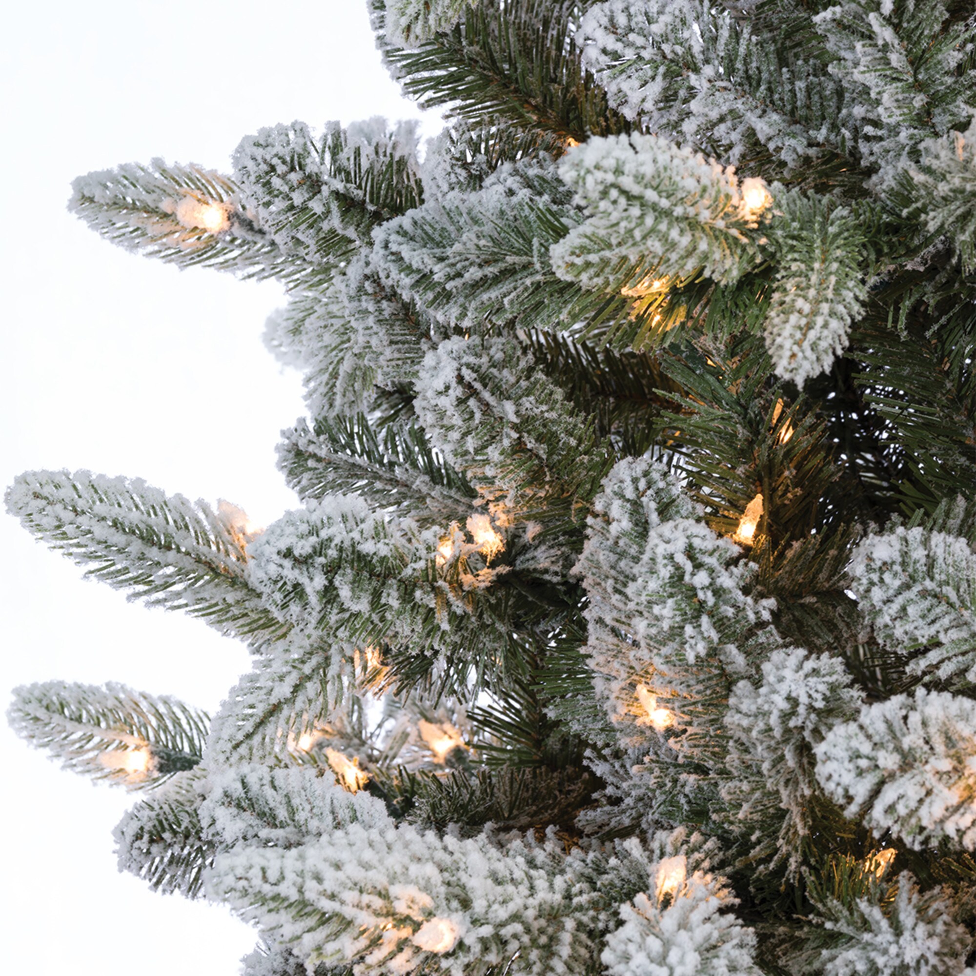 Sterling Tree Company 7.5-ft Balsam Fir Pre-lit Flocked Artificial ...