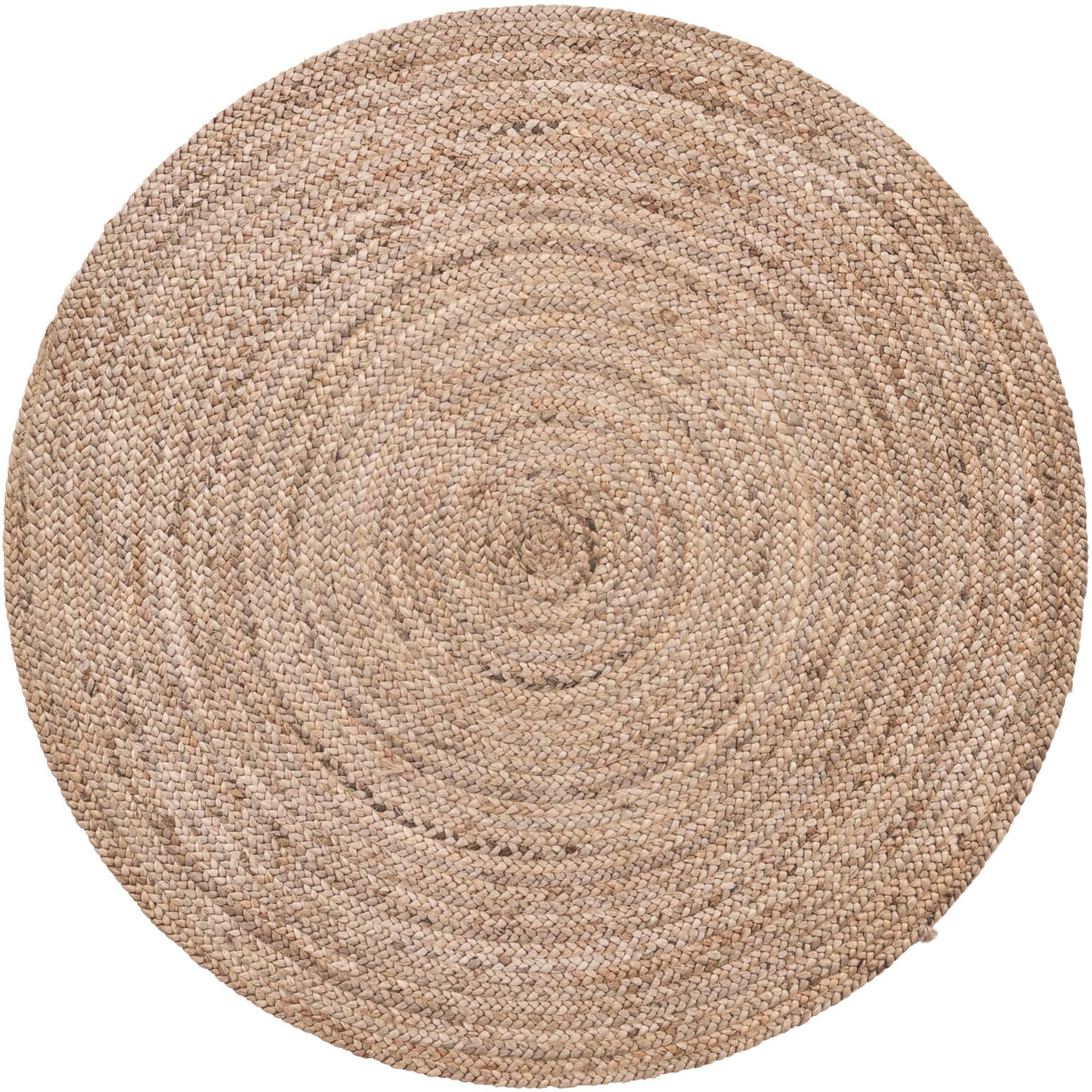 Unique Loom Braided Jute 4 X 4 (ft) Braided Jute Natural Round Indoor ...