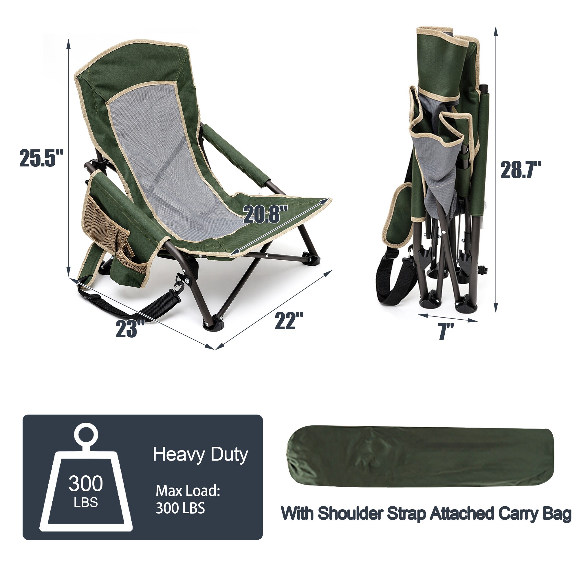 Clihome CL-CCAC2417GGN1 Beach-Camping-Chairs - View #4