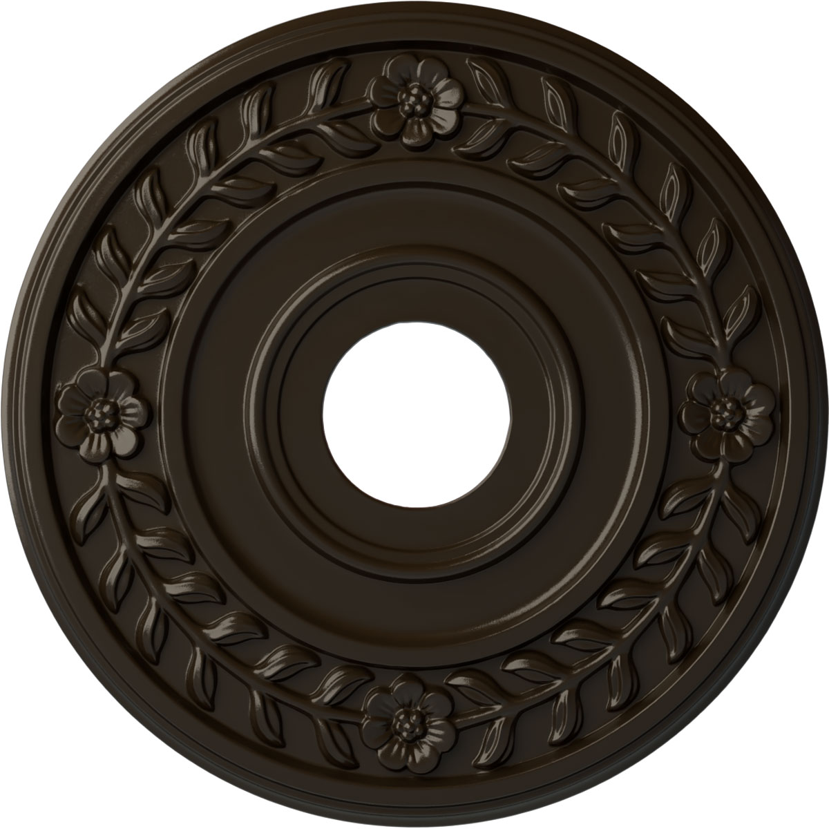 Ekena Millwork CM16WRSHF Wreath 16.25-in W x 16.25-in L Painted Stone Hearth Polyurethane Whole Ceiling Medallion