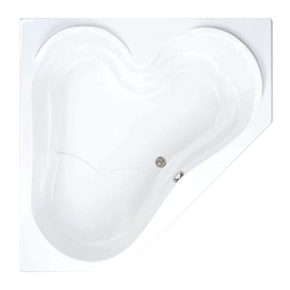 Mansfield 5545550000 Swirl-Way Luxury Series 60-in x 60-in White Acrylic Corner Drop-in Soaking bathtub ( Center Drain )