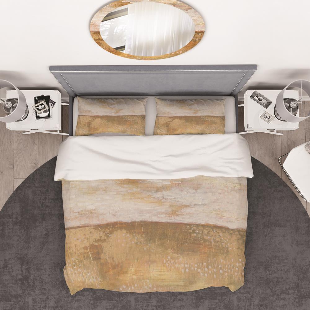 Amber Modern Horizon Abstract Microfiber Duvet Cover Set
