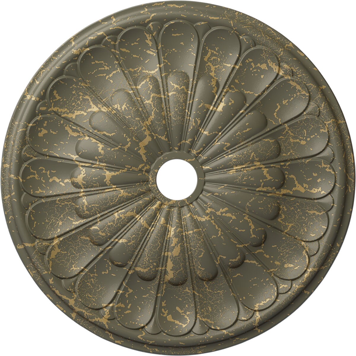 Ekena Millwork CM31GOWHC Gorleen 31.625-in W x 31.625-in L Painted Witch Hazel Crackle Polyurethane Whole Ceiling Medallion