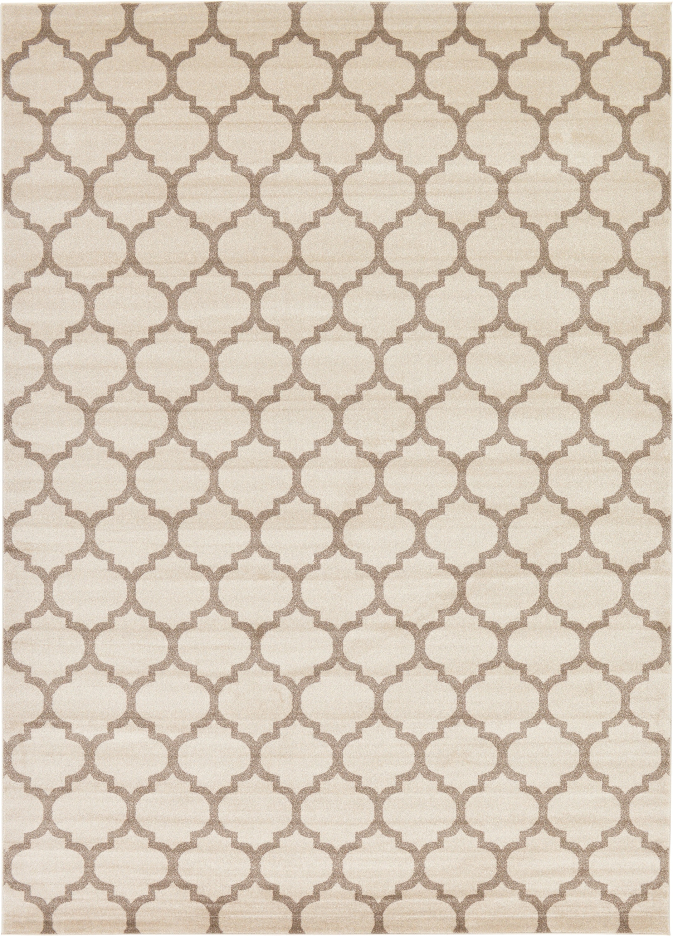 Unique Loom 3128550 Philadelphia Trellis 10 x 14 (ft) Loomed Polypropylene Beige and Light Brown Rectangular Indoor Geometric Industrial Area rug
