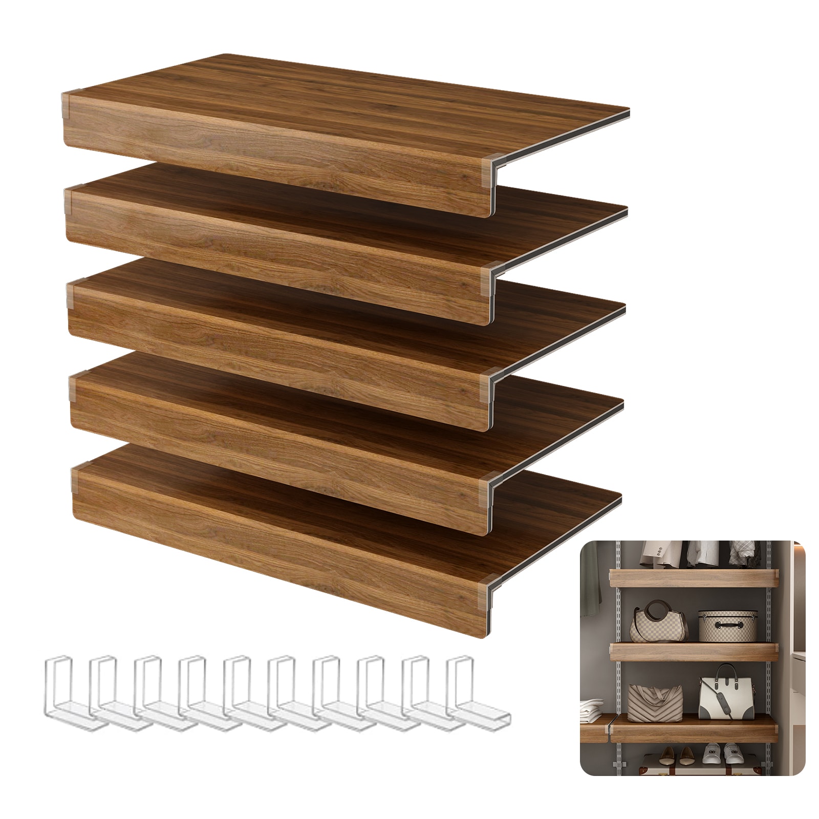 Blisstyle 30-in x 16-in Walnut Universal All-purpose Wire Shelf