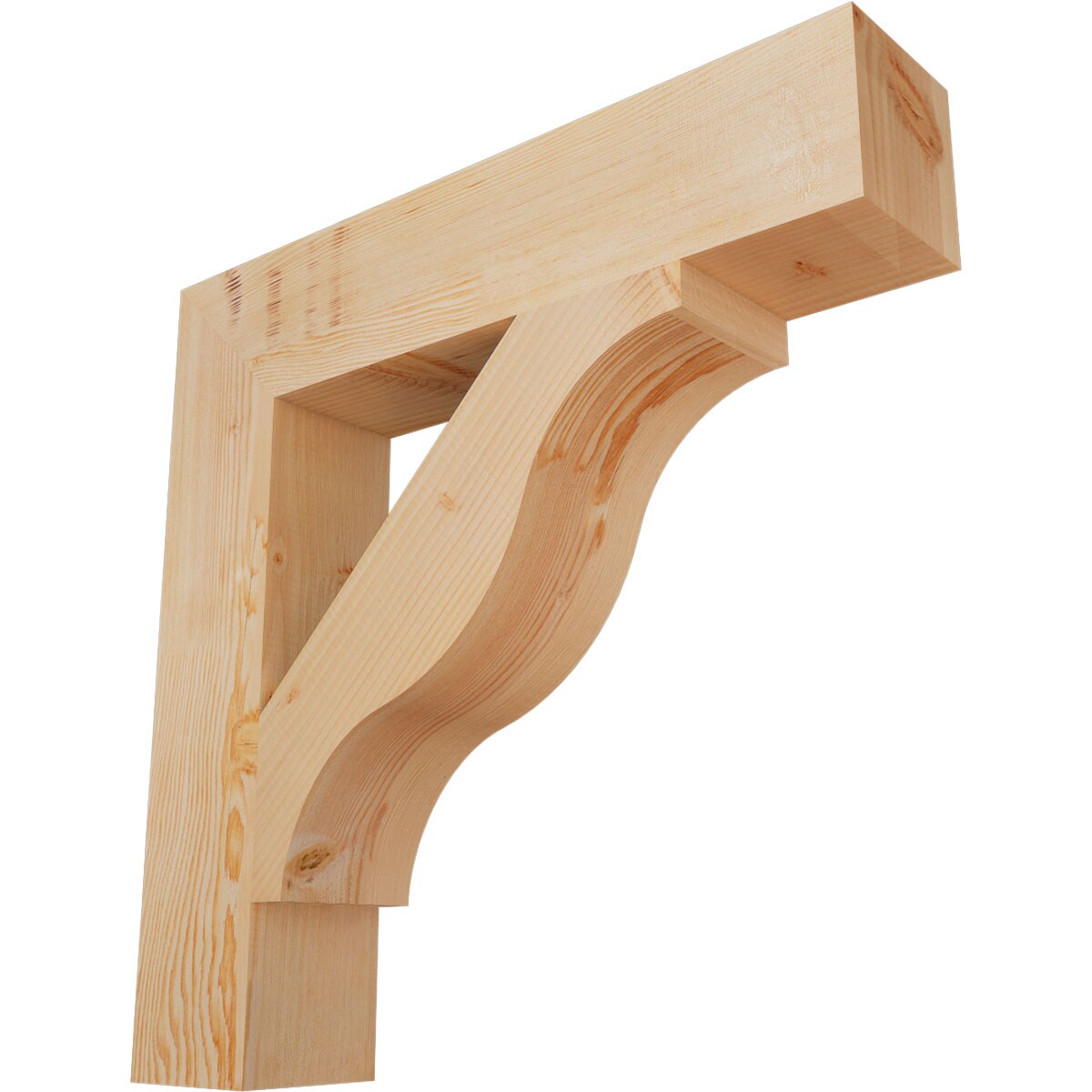 Ekena Millwork BKT06X30X30FST05SDF Funston Block Smooth 5-1/2-in x 30-in x 30-in Douglas fir Brown Wood Standard bracket
