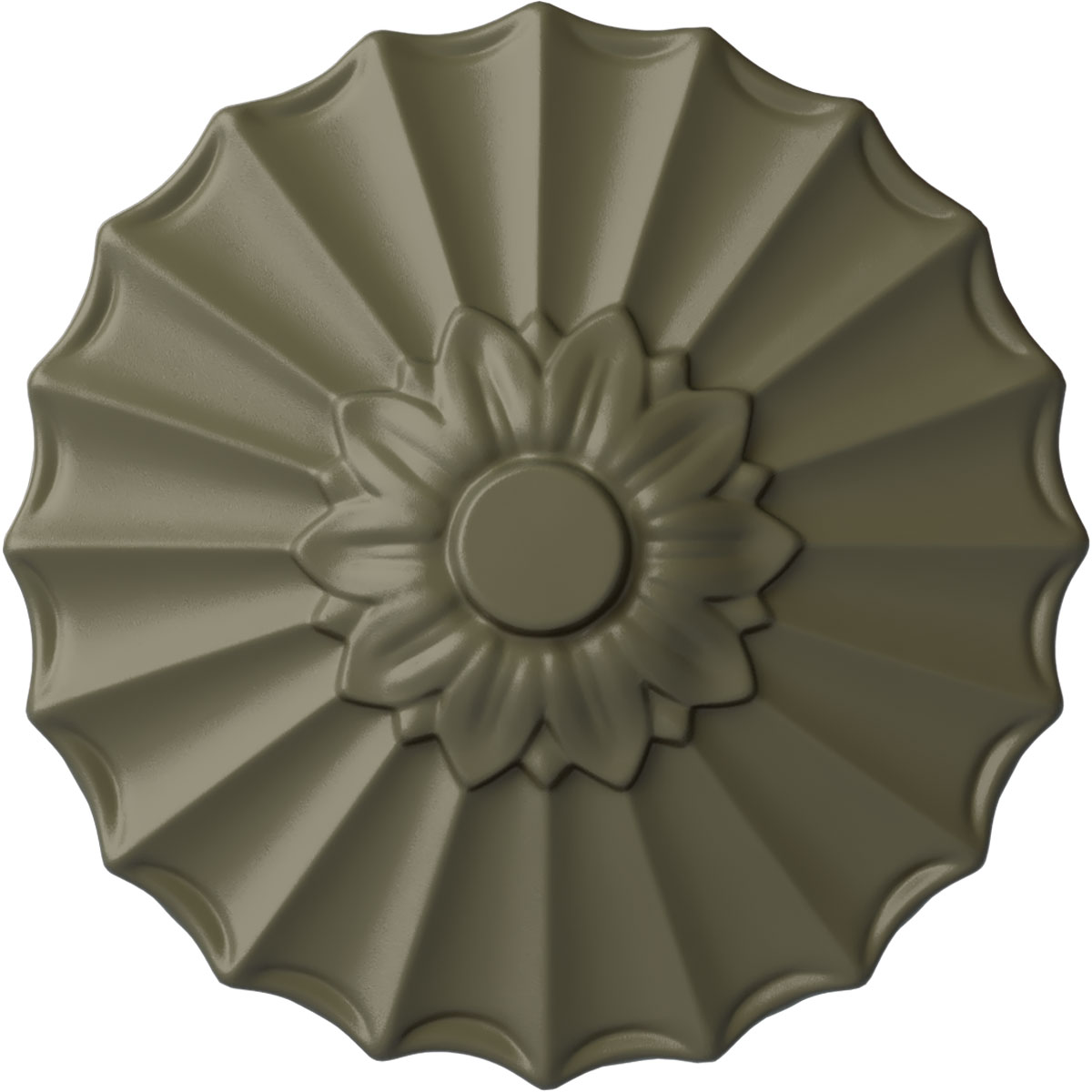 Ekena Millwork CM09SHSSF Shakuras 9-in W x 9-in L Painted Spartan Stone Polyurethane Whole Ceiling Medallion