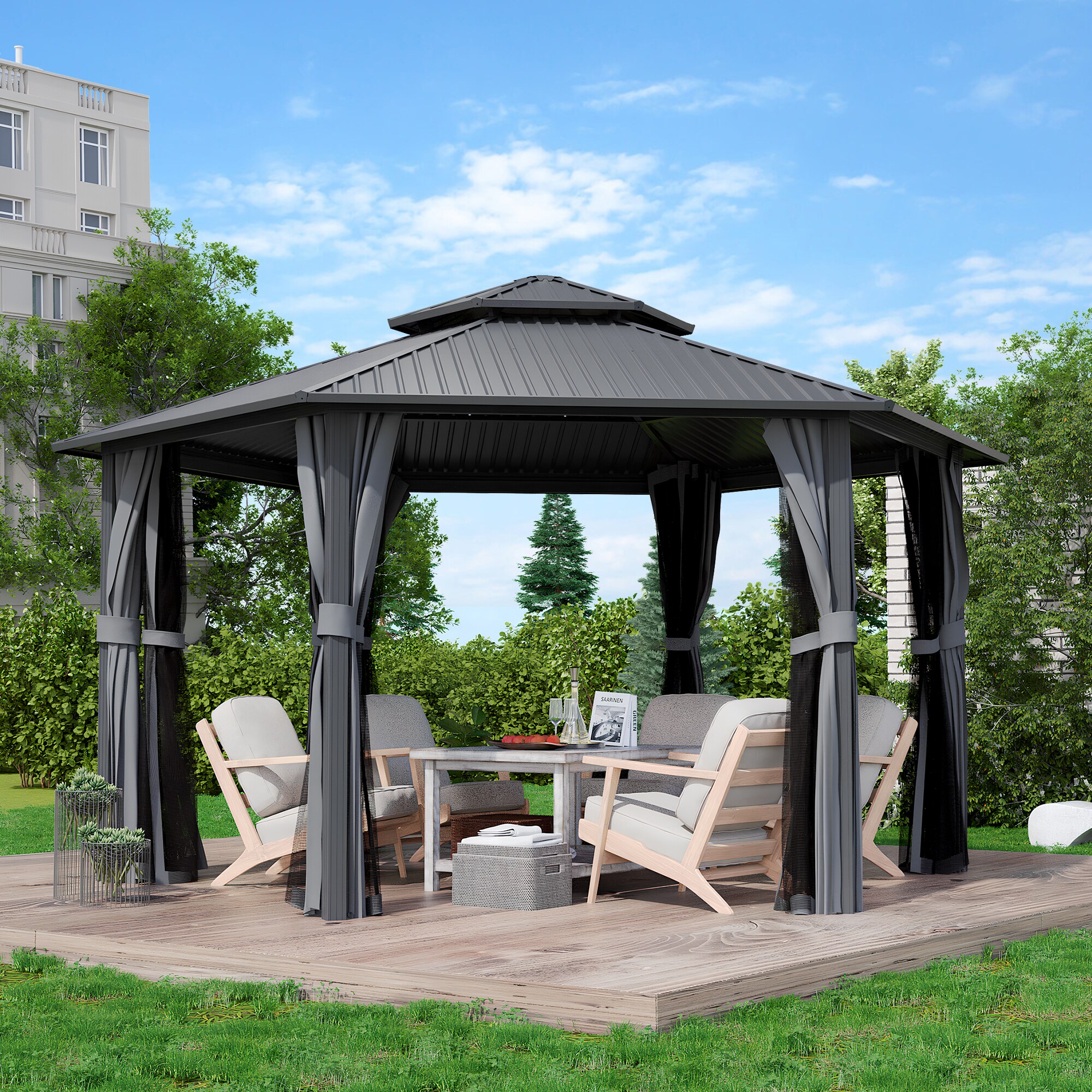  EL-ZPSLT-1315-H-WL3 Wood-Resin-Gazebos - View #7