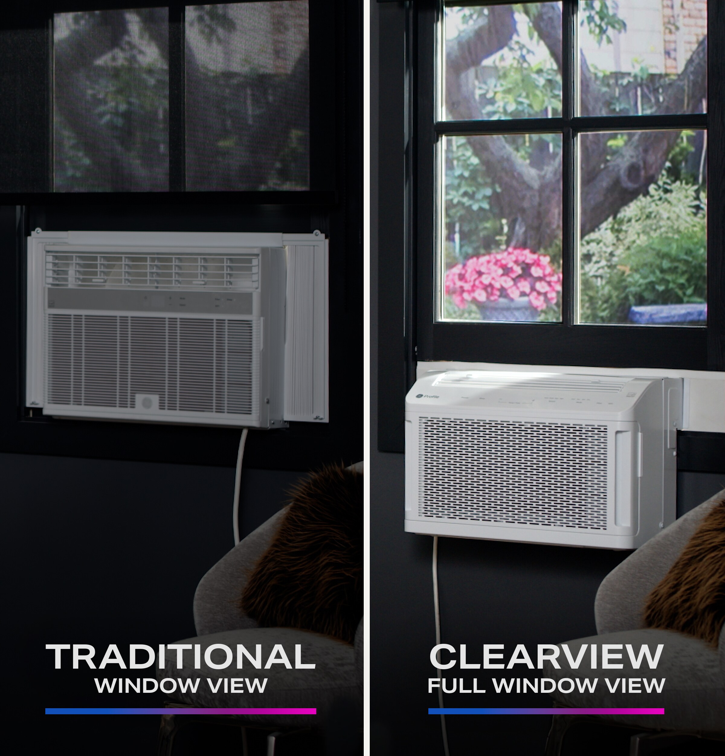 GE ClearView 350-sq ft Window Air Conditioner with Remote (115-Volt ...