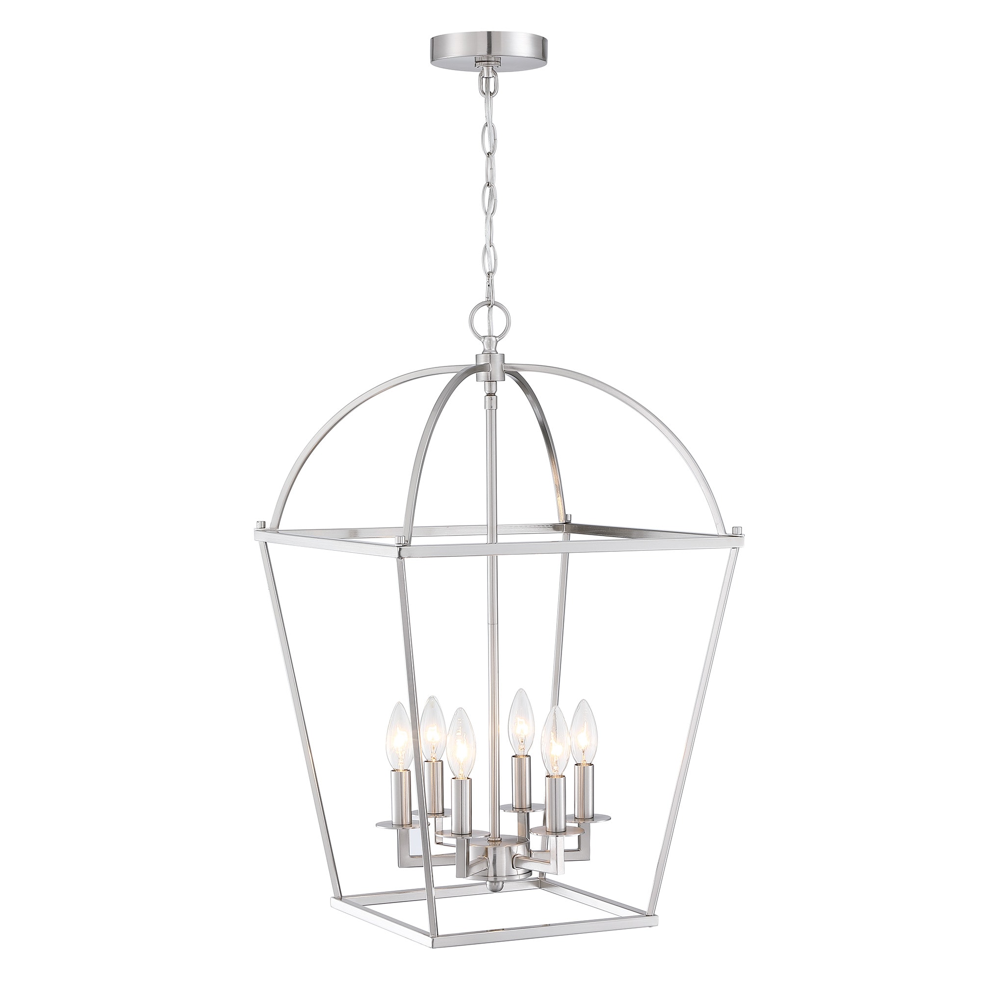 Allen Roth Hannah 6 Light Brushed Nickel Transitional Cone Led   65792423 