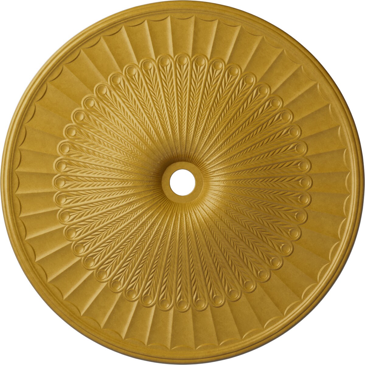 Ekena Millwork CM51GLIGS Galveston 51-in W x 51-in L Painted Iridescent Gold Polyurethane Whole Ceiling Medallion