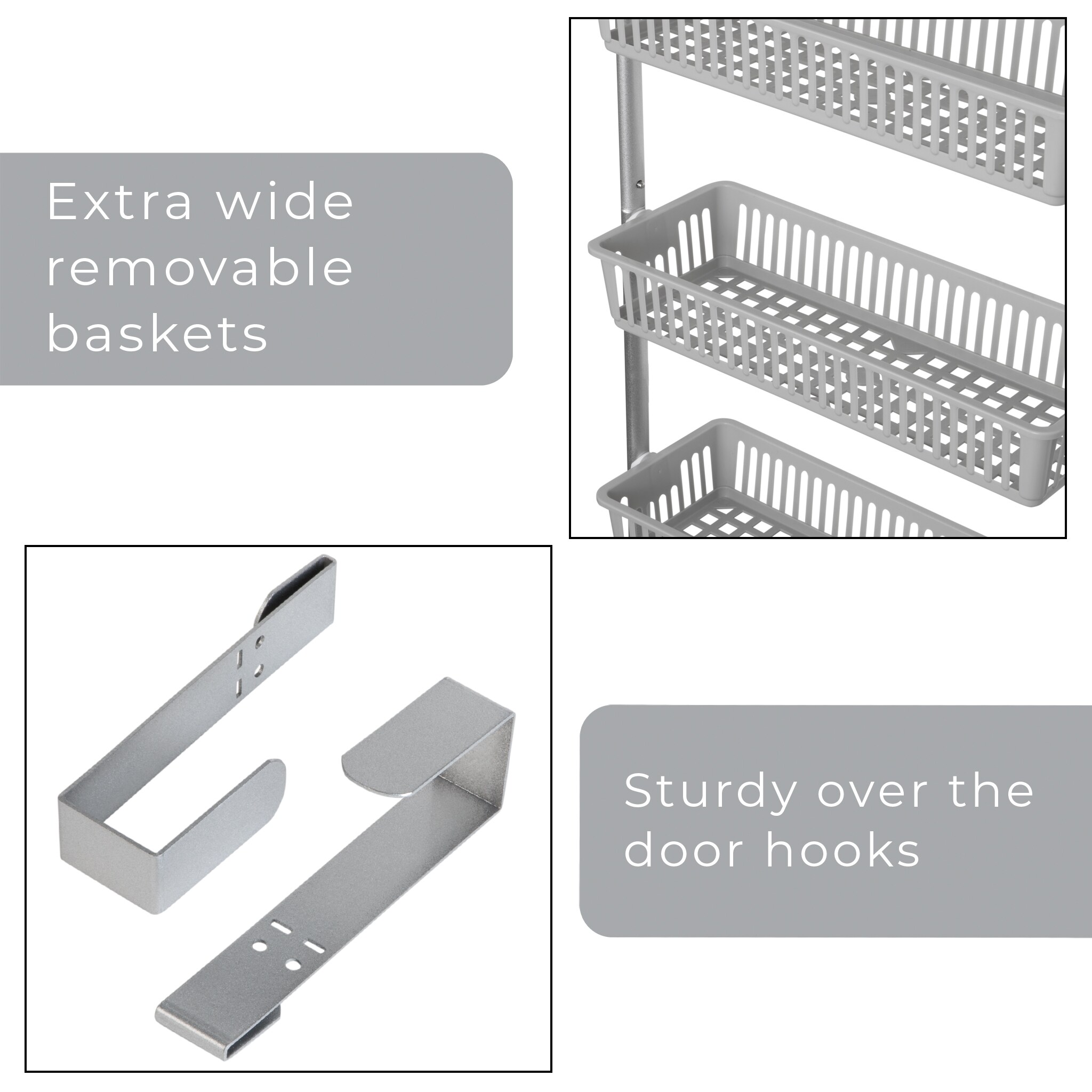 Smart Design Over the Door Pantry Organizer 18.11-in W x 77-in H 8-Tier  Hook-on Composite Door Organizer in the Cabinet Organizers department at