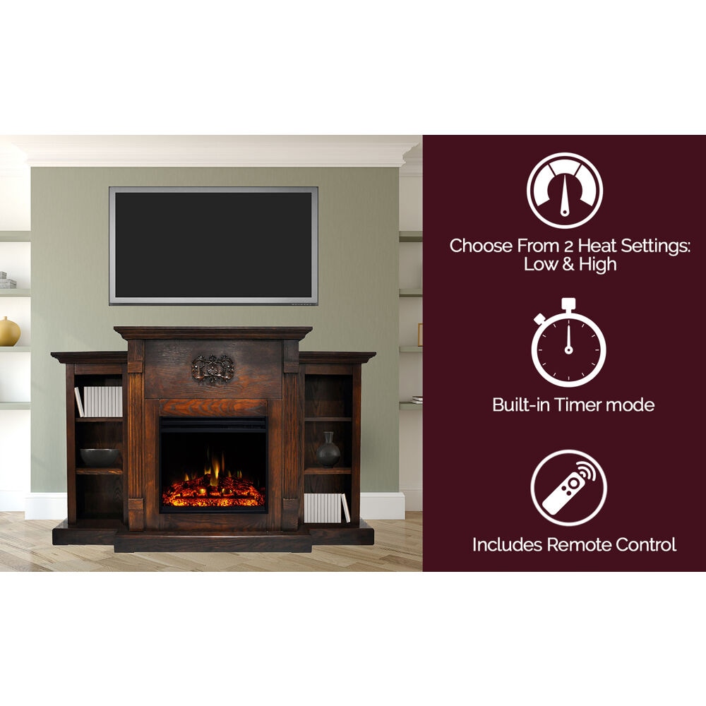 Cambridge 72.3-in W Walnut Fan-forced Electric Fireplace CAM7233-1WALLG3 Sansujyuku sansujyuku.com