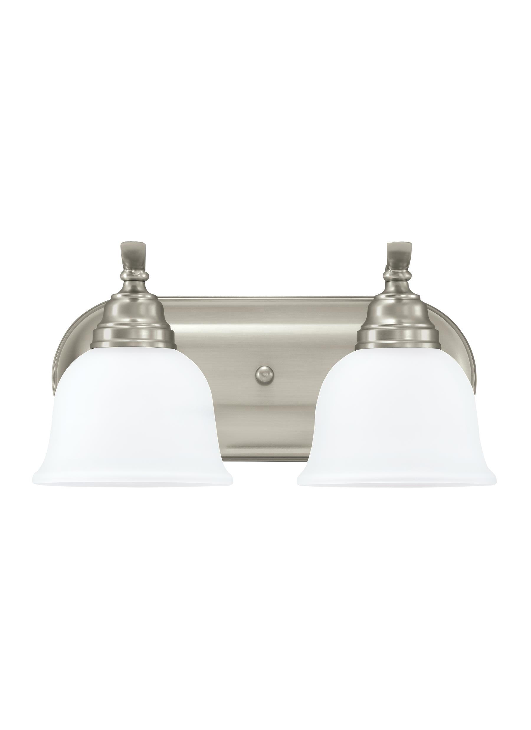 Sea Gull Lighting 44626-962 Wheaton 15.25-in 2-Light Brushed Nickel Transitional Vanity Light