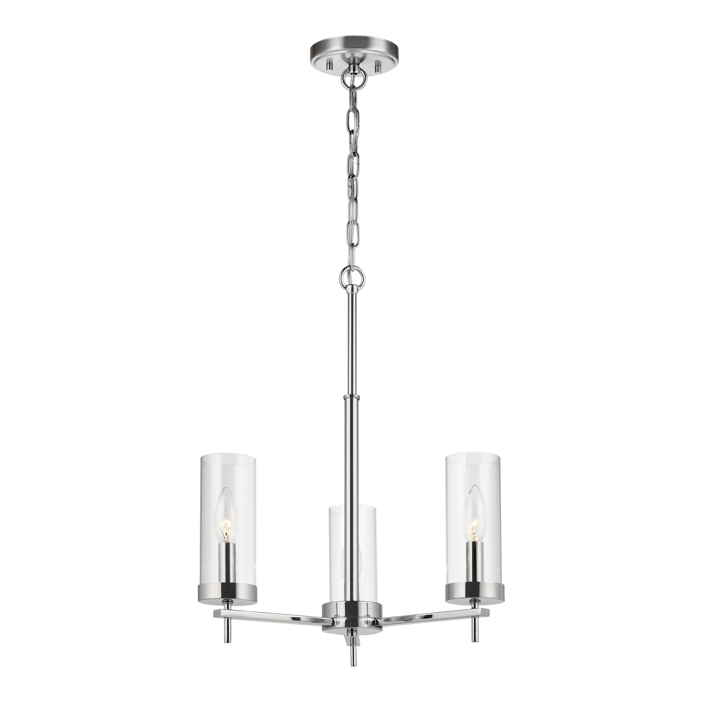 Generation Lighting 3190303EN-05 Zire 3 -Light Polished Chrome Modern/contemporary For Use in Dining Rooms, Foyers, Kitchens, Chandelier