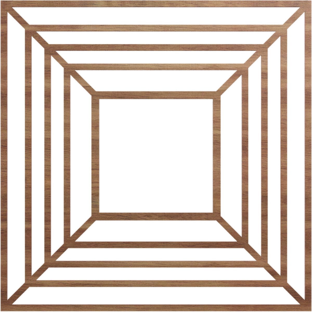 Ekena Millwork CMWP36X36X0250RAWA Raven Fretwork Pierced 36-in W x 36-in L Modern Walnut Wood Whole Ceiling Medallion