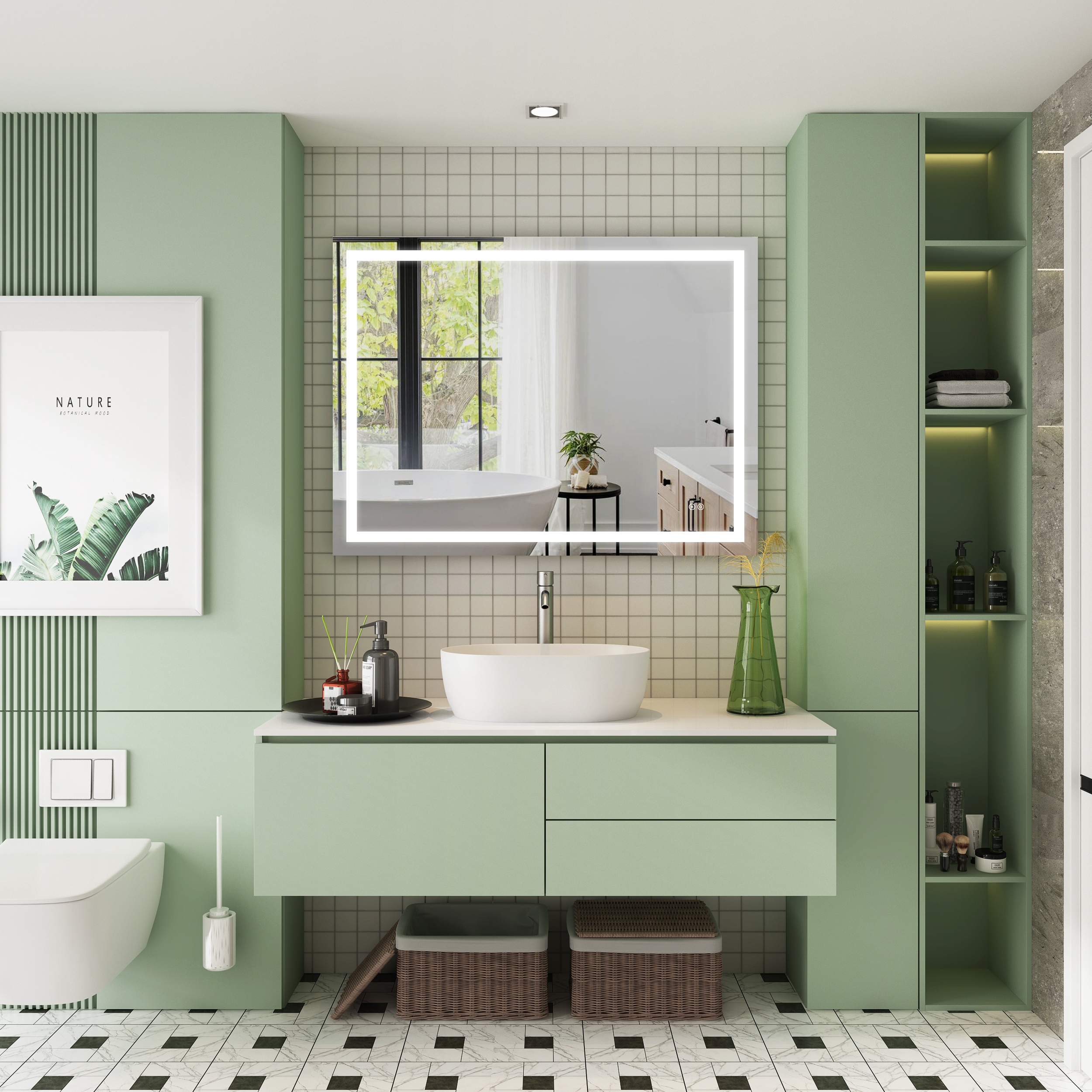 WELLFOR W1MRL4836 Framed-Bath-Mirrors - View #3
