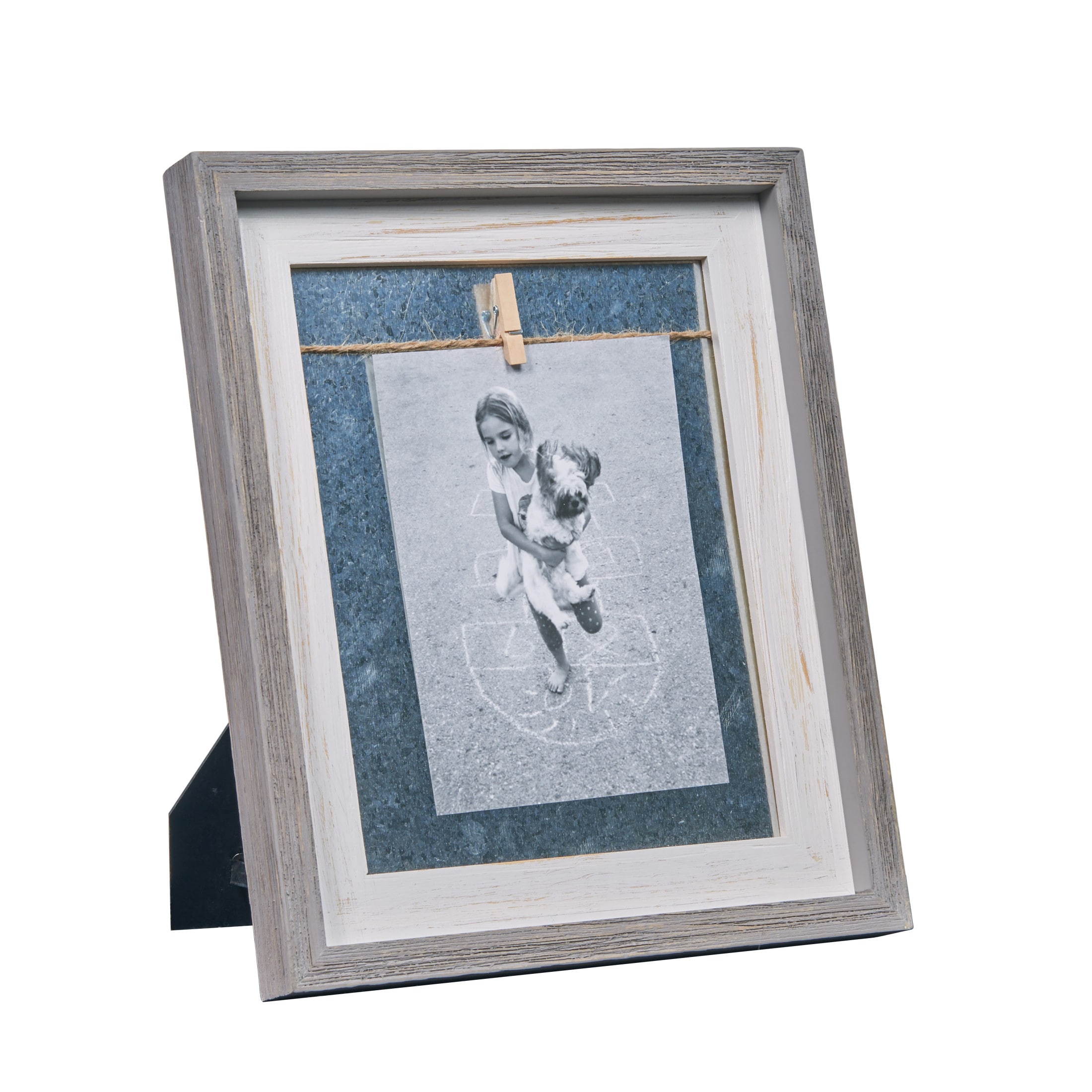 Danya B. G&B14646B Gray and White Wood Picture Frame (5-in x 7-in)