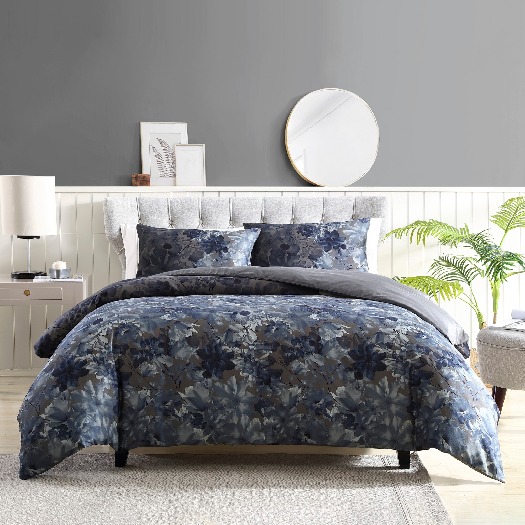 Brielle Home Camila 3-Piece Blue King Duvet Cover Set in the Bedding ...
