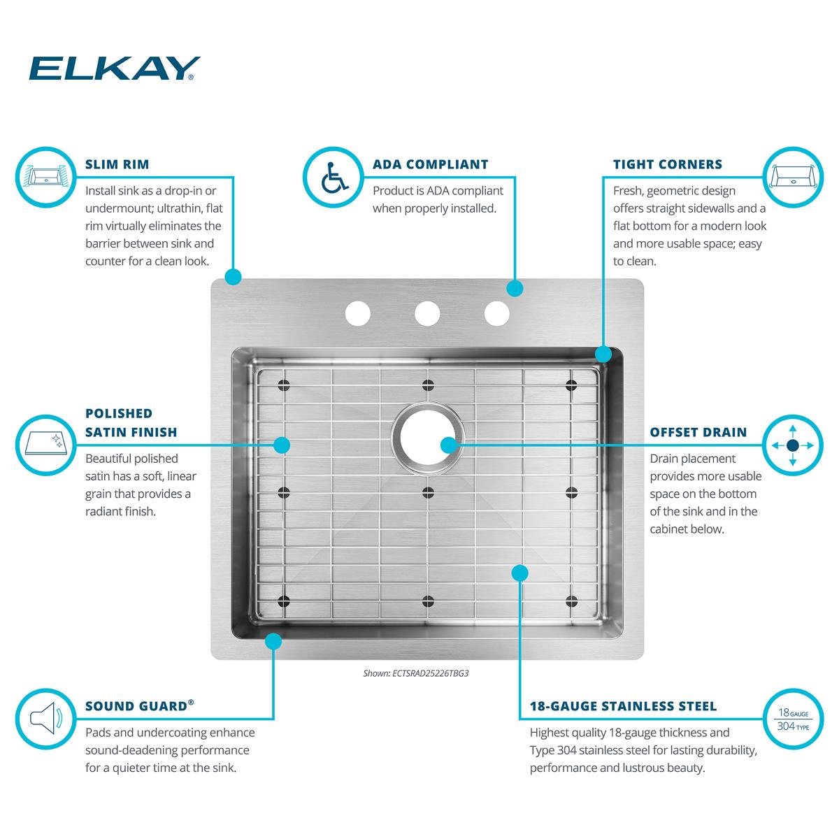 Elkay ECTSRAD25226TBG3 Kitchen-Sinks - View #6