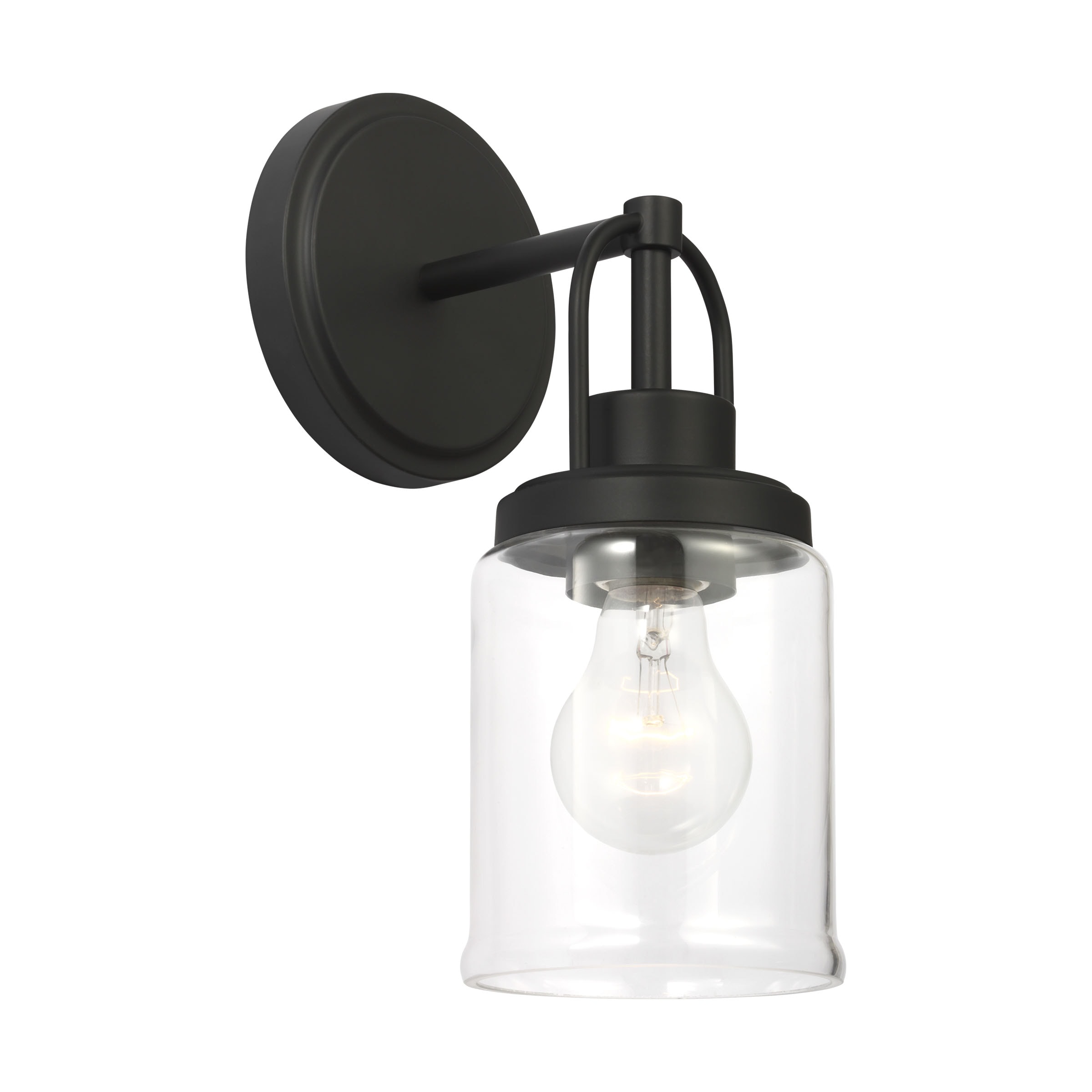 Generation Lighting GLV1071MBK Anders 4.75-in 1 -Light Black Transitional Vanity light