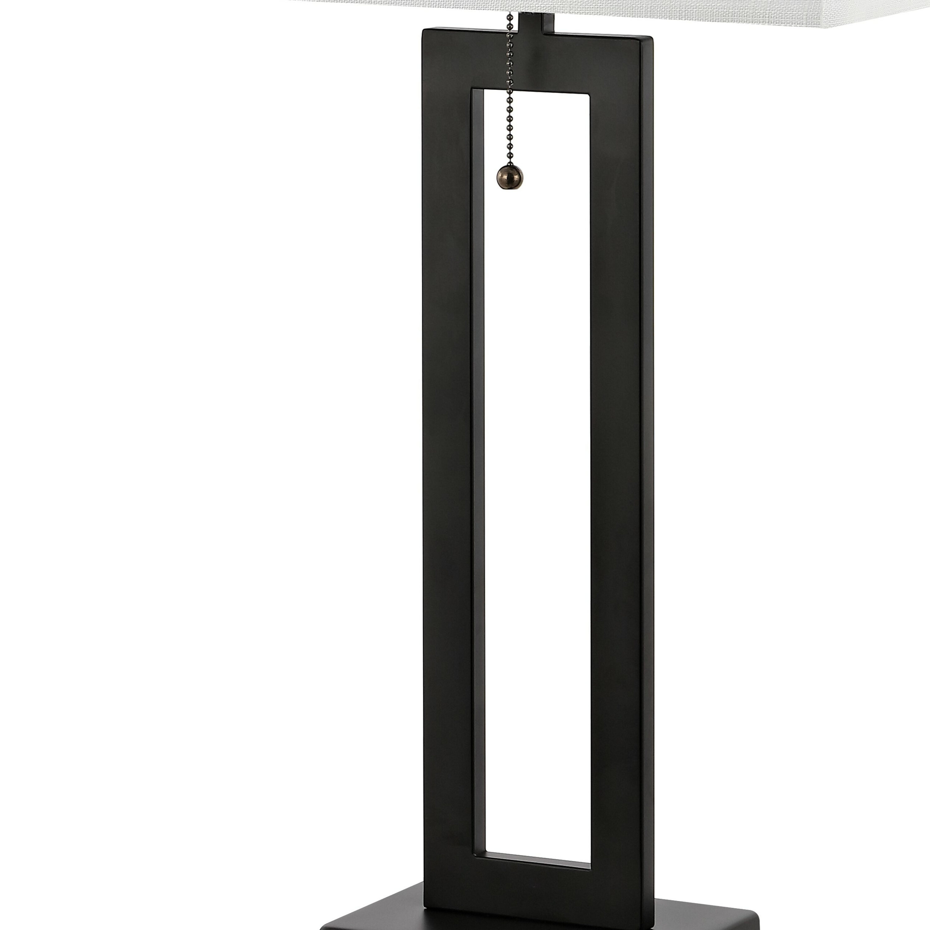 MARNI TABLE LAMP- BLACK, Black Finish on Ceramic Body with Brass Base, Hardback Shade - table lamps