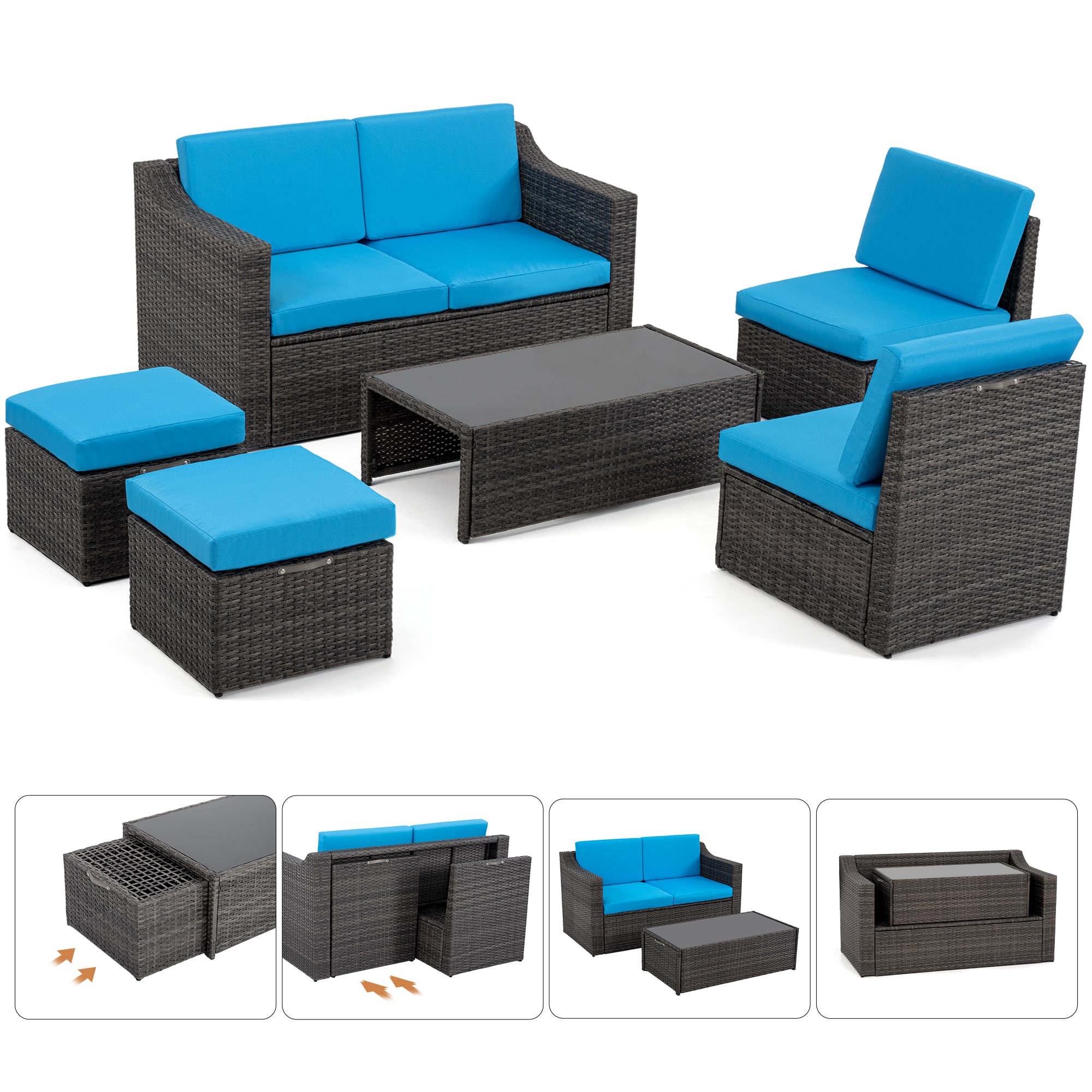  HPO-SF6-GT-WL2 Patio-Sofas-Daybeds - View #2